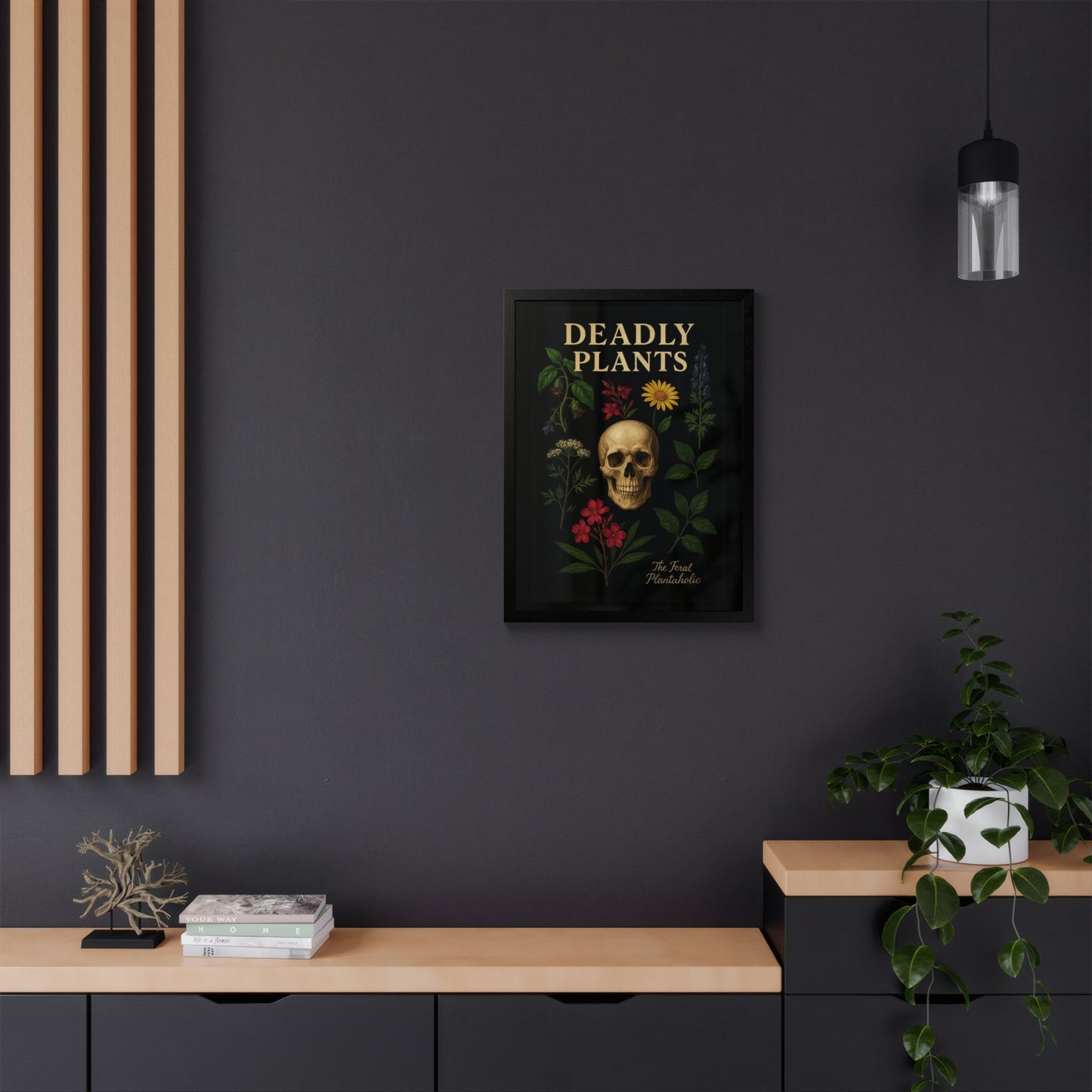 Deadly Plants Botanical Skull Framed Poster — Vintage Poisonous Plant Art