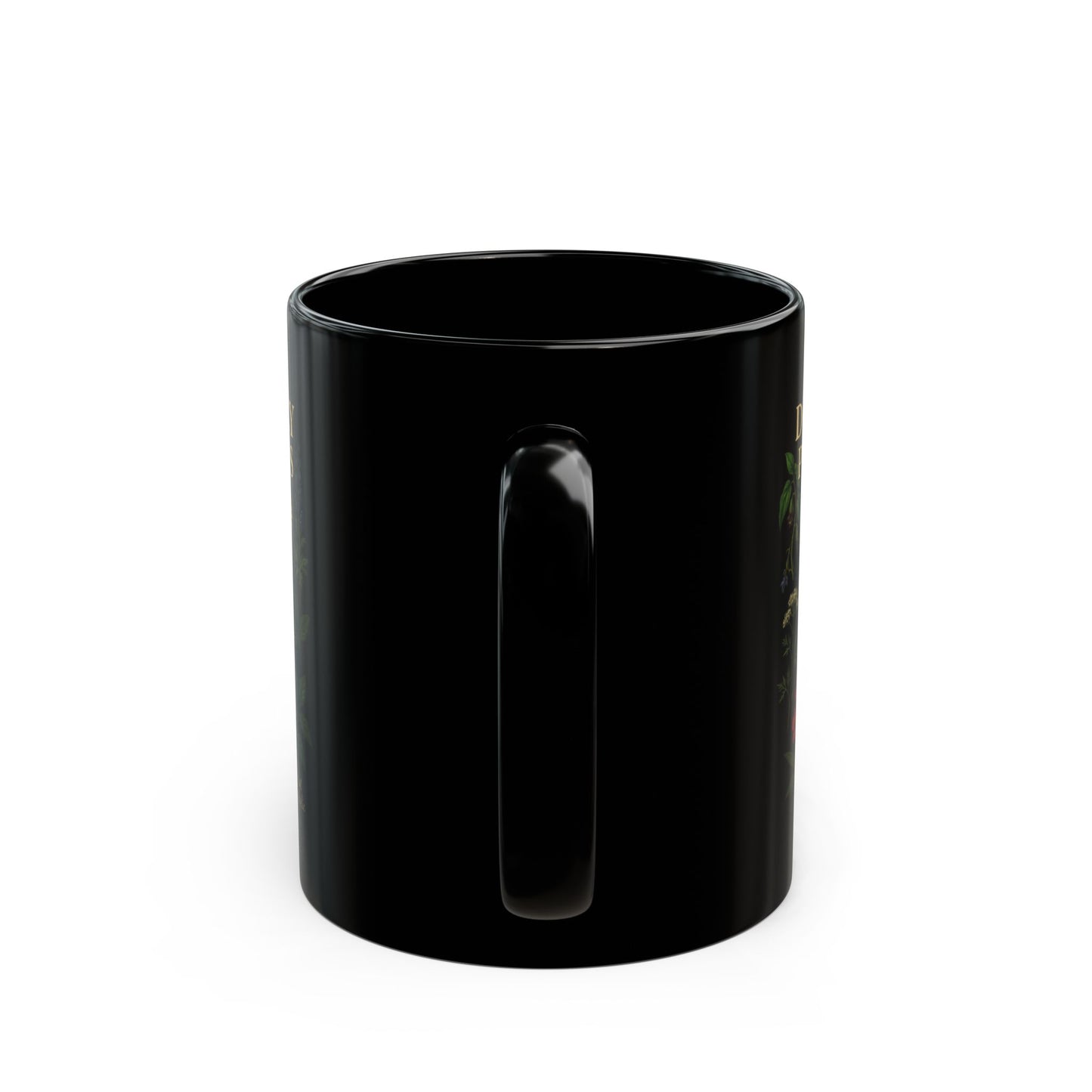 Deadly Plants Black Mug — Skull & Botanical Tea Coffee Cup (11oz/15oz)