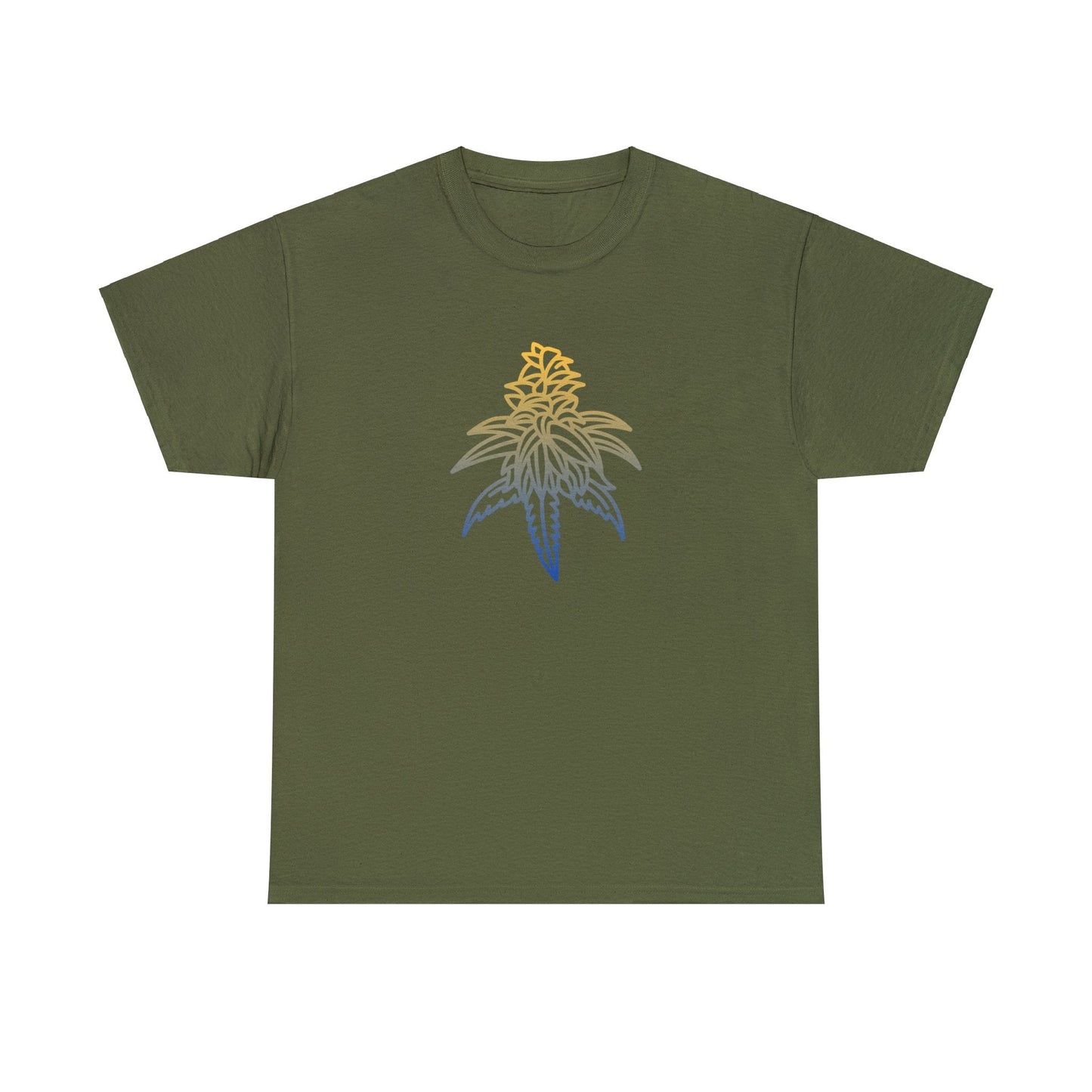 Golden Goat Cannabis Leaf Unisex Heavy Cotton Tee
