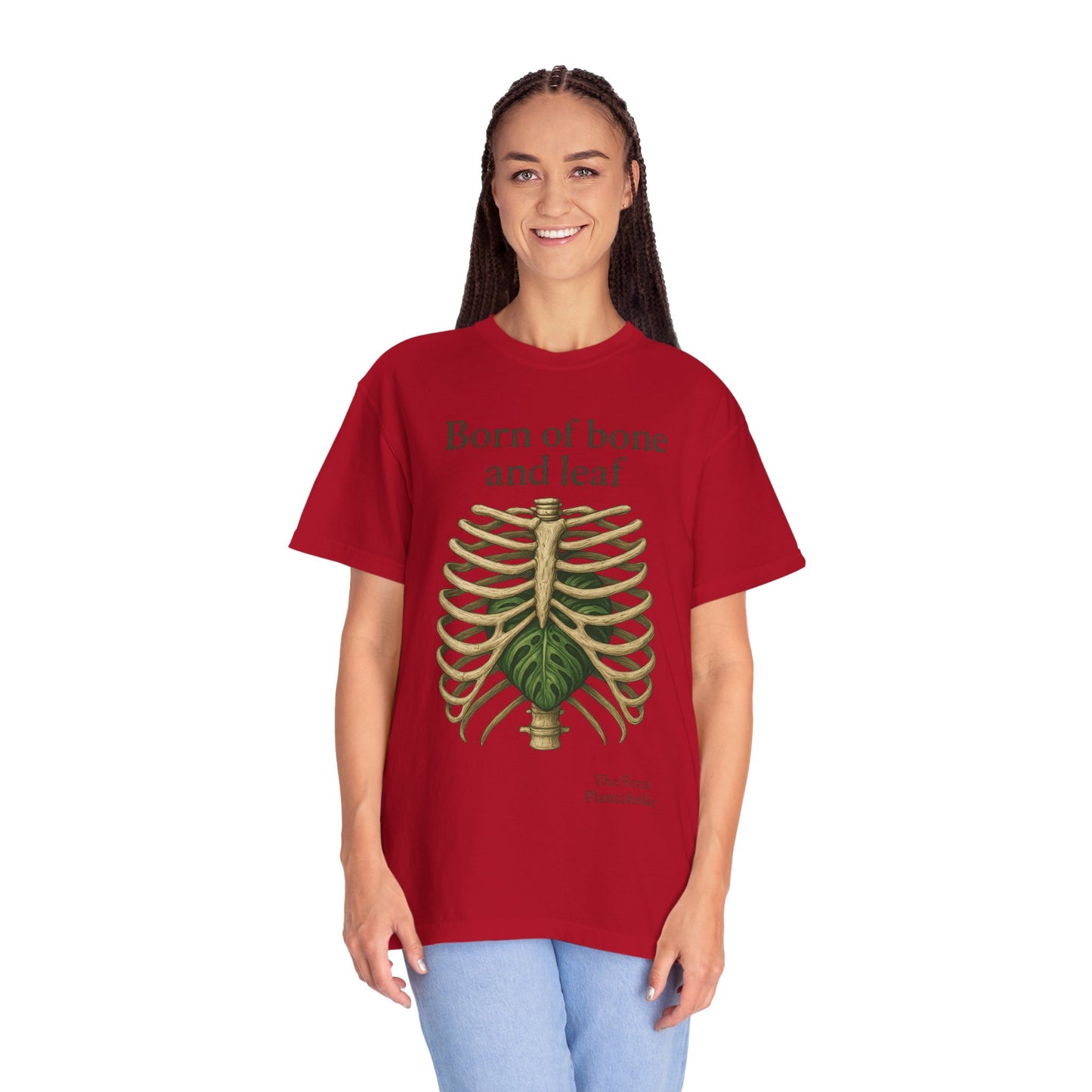 Born of Bone and Leaf T-Shirt — Botanical Ribcage Graphic Tee