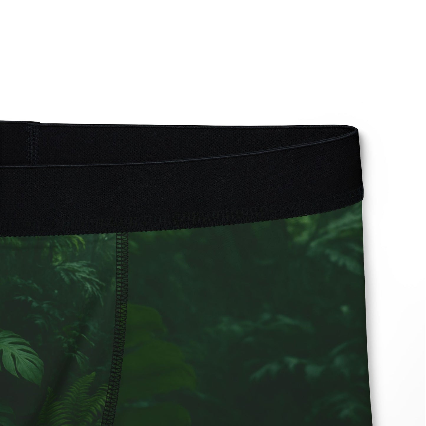 Tropical Jungle Men's Boxer Briefs — Dark Green Fern All-Over Print