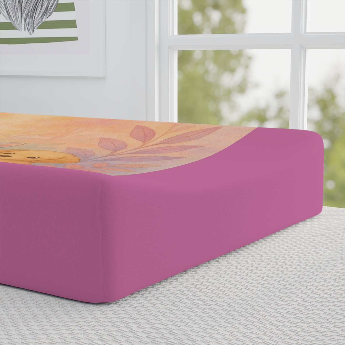 Baby Changing Pad Cover — Cute Pastel Puppies & Kitten Nursery Pad