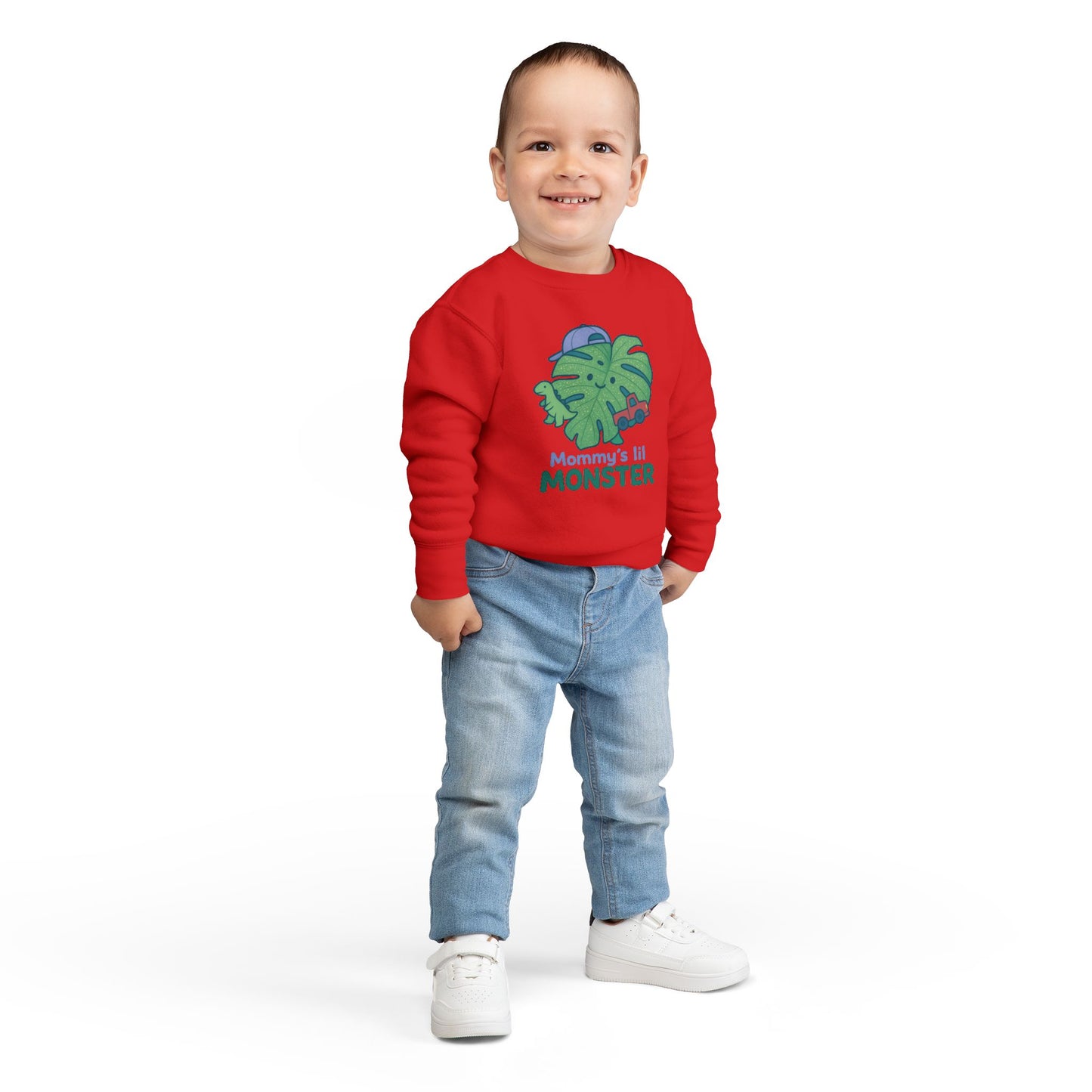 Toddler Monster Sweatshirt with Cute Design, Kids' Apparel, Gifts for Mom, Fun Toddler Clothing, Playdate Outfit