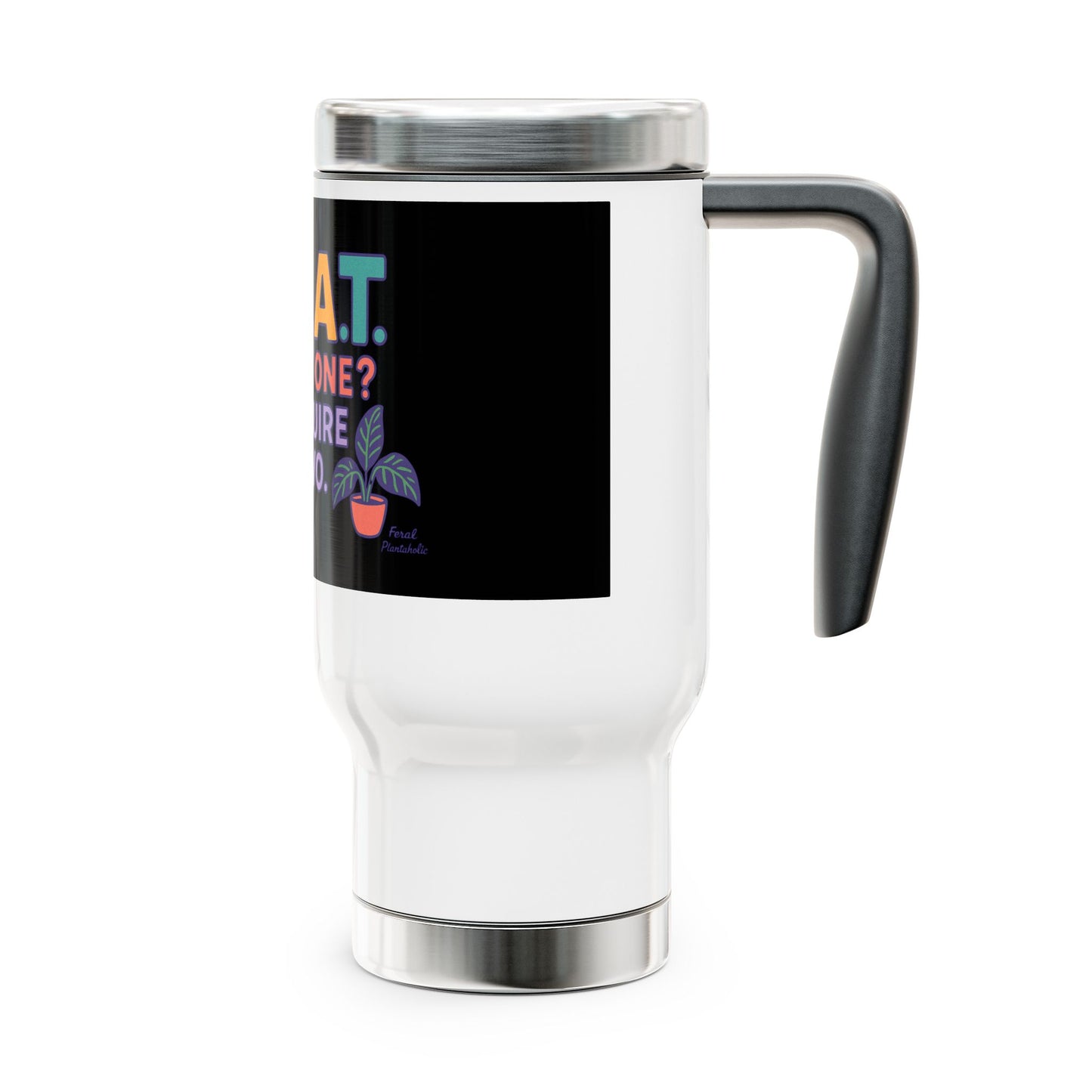 Stainless Steel Travel Mug, G.O.A.T. Coffee Tumbler with Handle - Perfect for Plant Lovers, Gift for Friends, Daily Commuter Cup