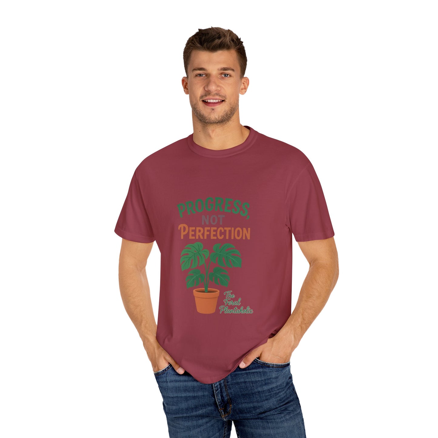 Progress Not Perfection Plant T-Shirt, Casual Unisex Tee, Gift for Plant Lovers, Eco-Friendly Fashion, Gardening Apparel, Relaxed Fit