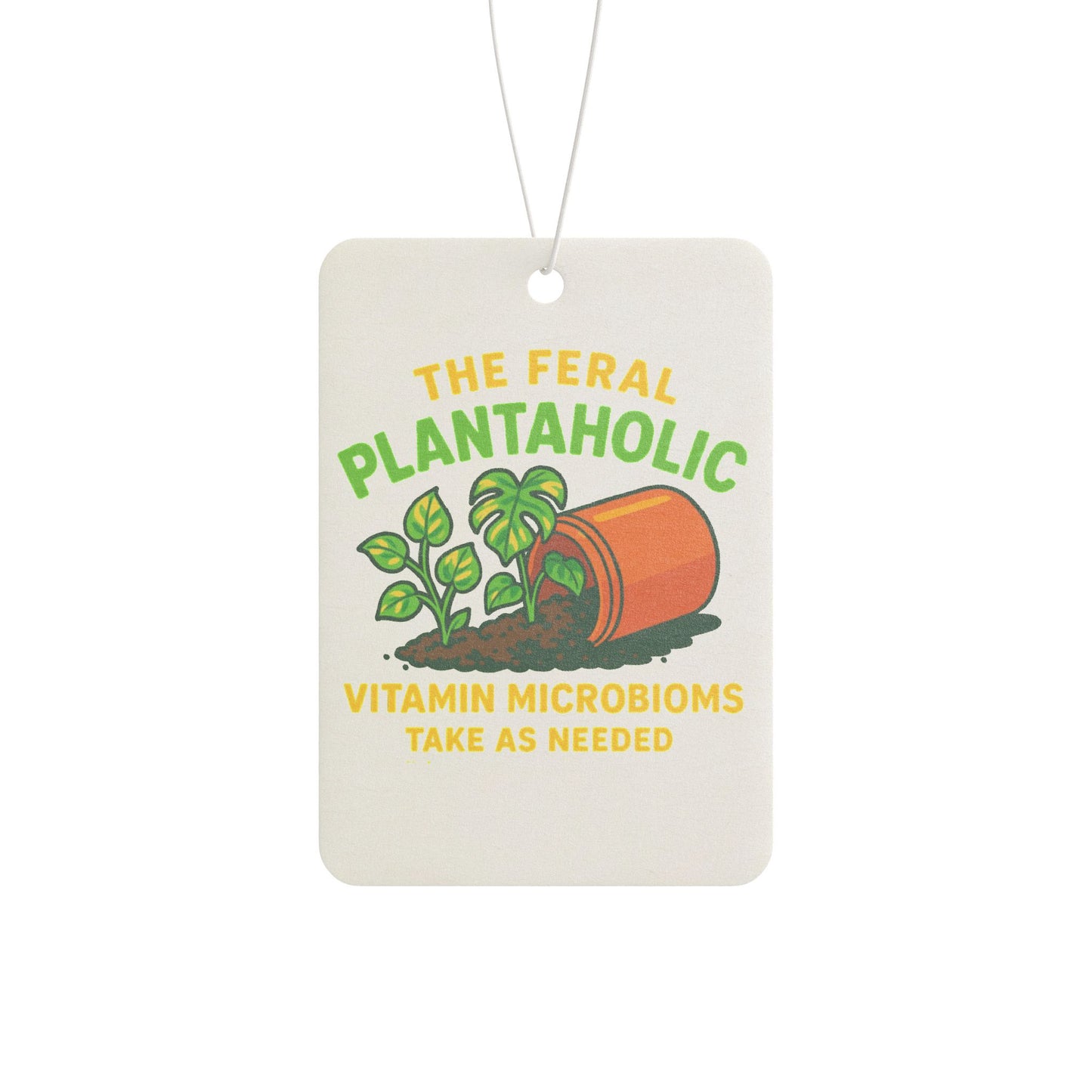 Funky Car Air Freshener - Plantaholic Vibes, Cute Car Accessory, Gift for Plant Lovers, Home Fragrance, Eco-friendly Decor