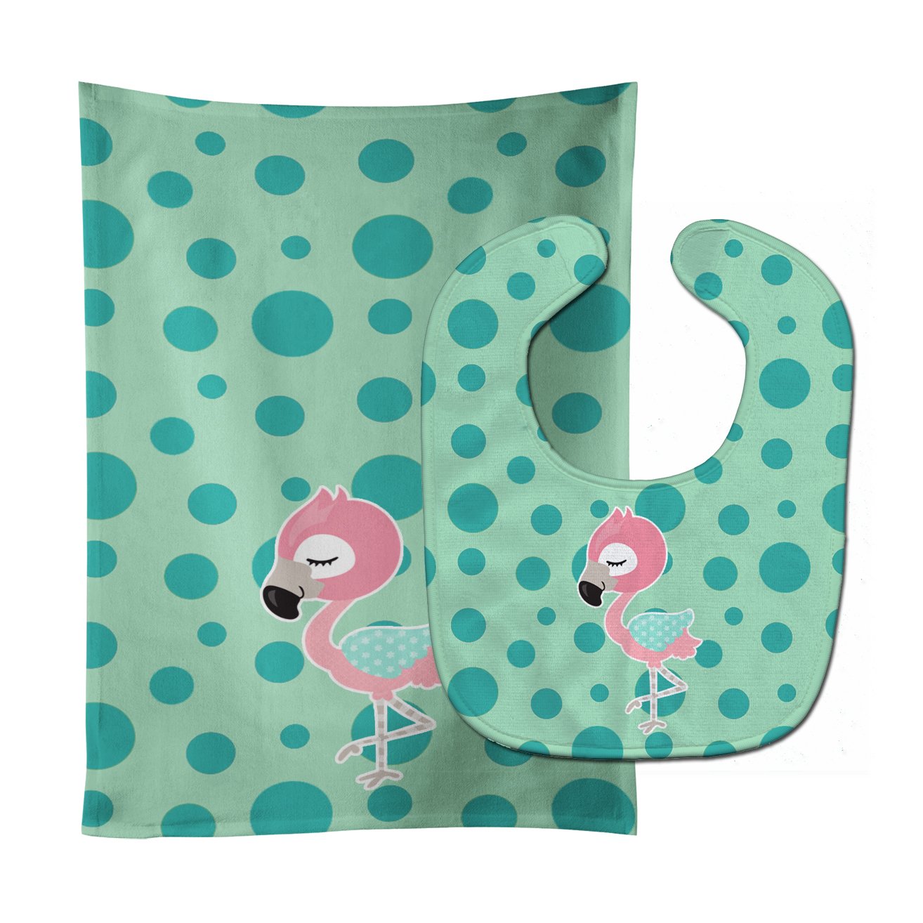 Flamingo Baby Bib & Burp Cloth BB8724STBU