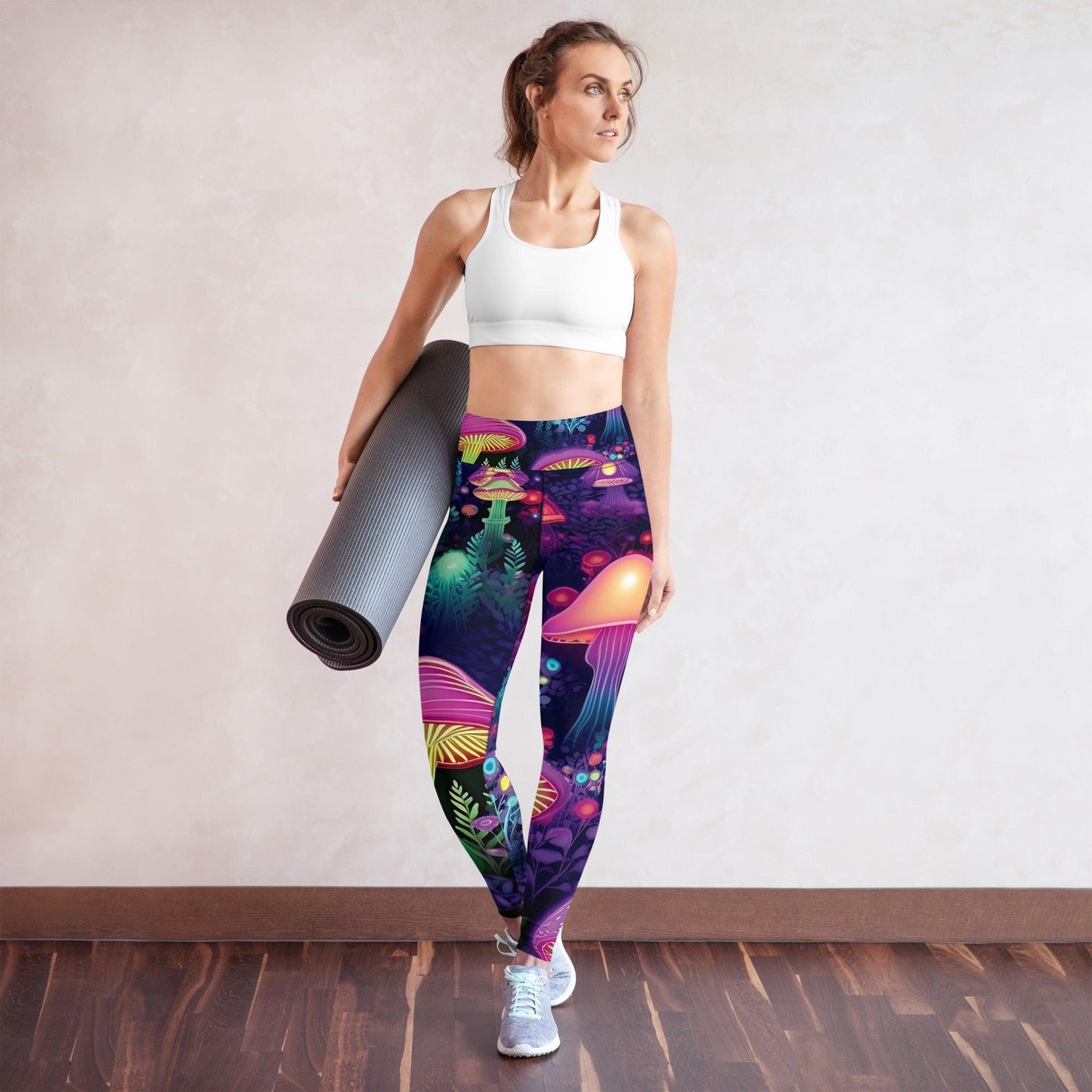 Mushroom Print Yoga Leggings