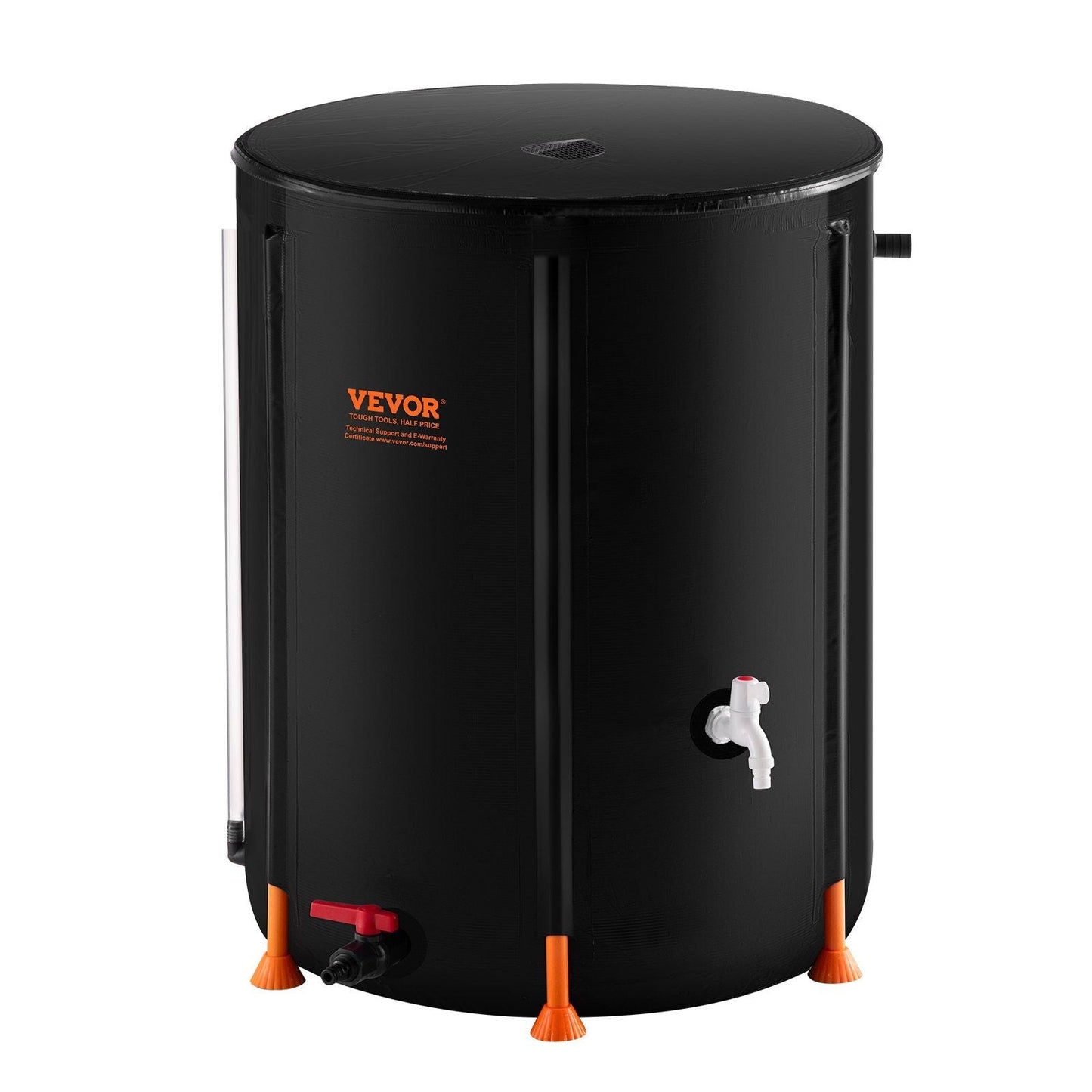 Collapsible Rain Barrel 53 Gal Rain Catcher with Spigots and Overflow Kit