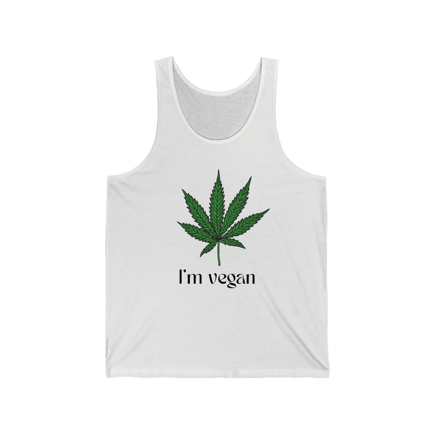 I'm Vegan Marijuana Leaf Jersey Tank