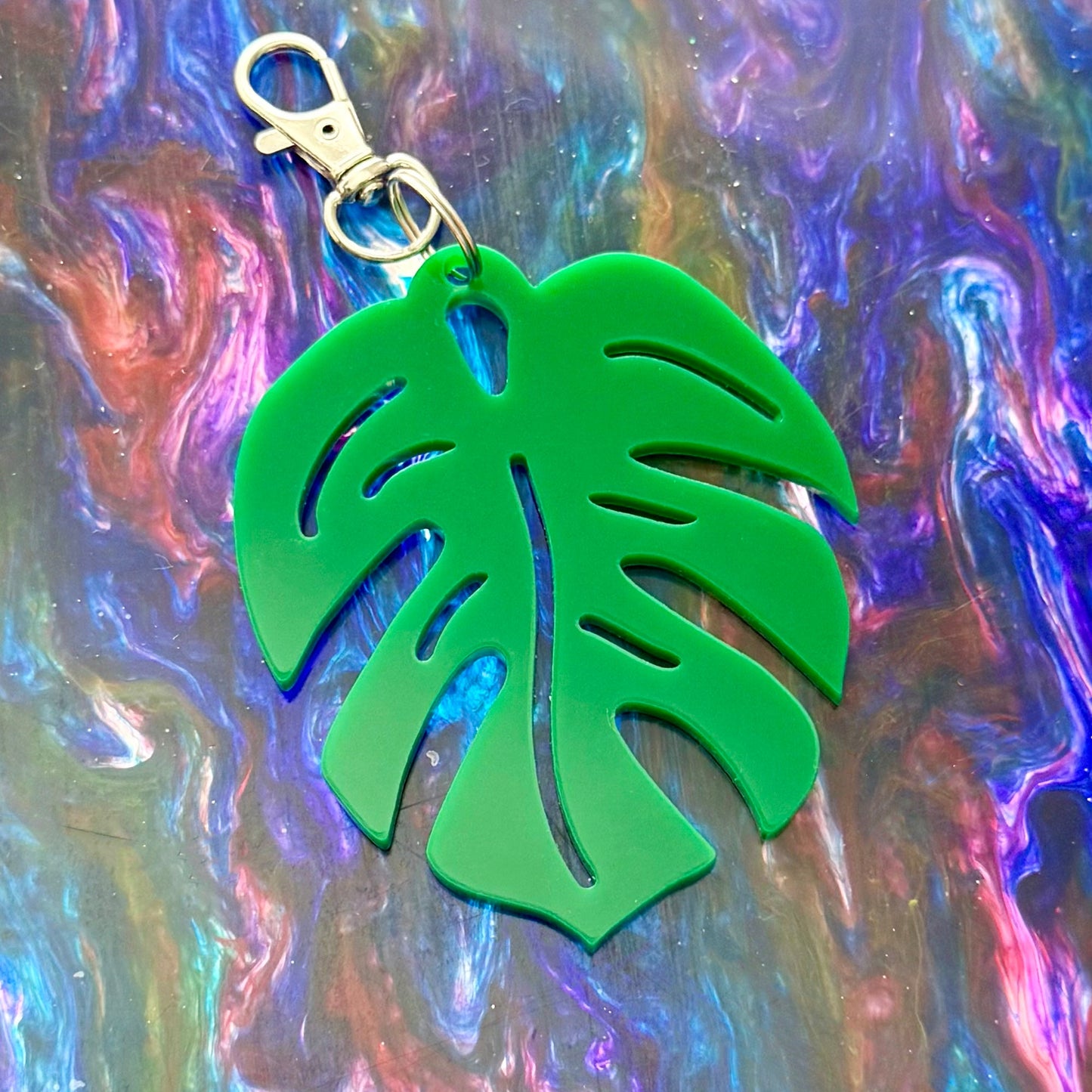 Monstera Leaf Keychain Bag Charm