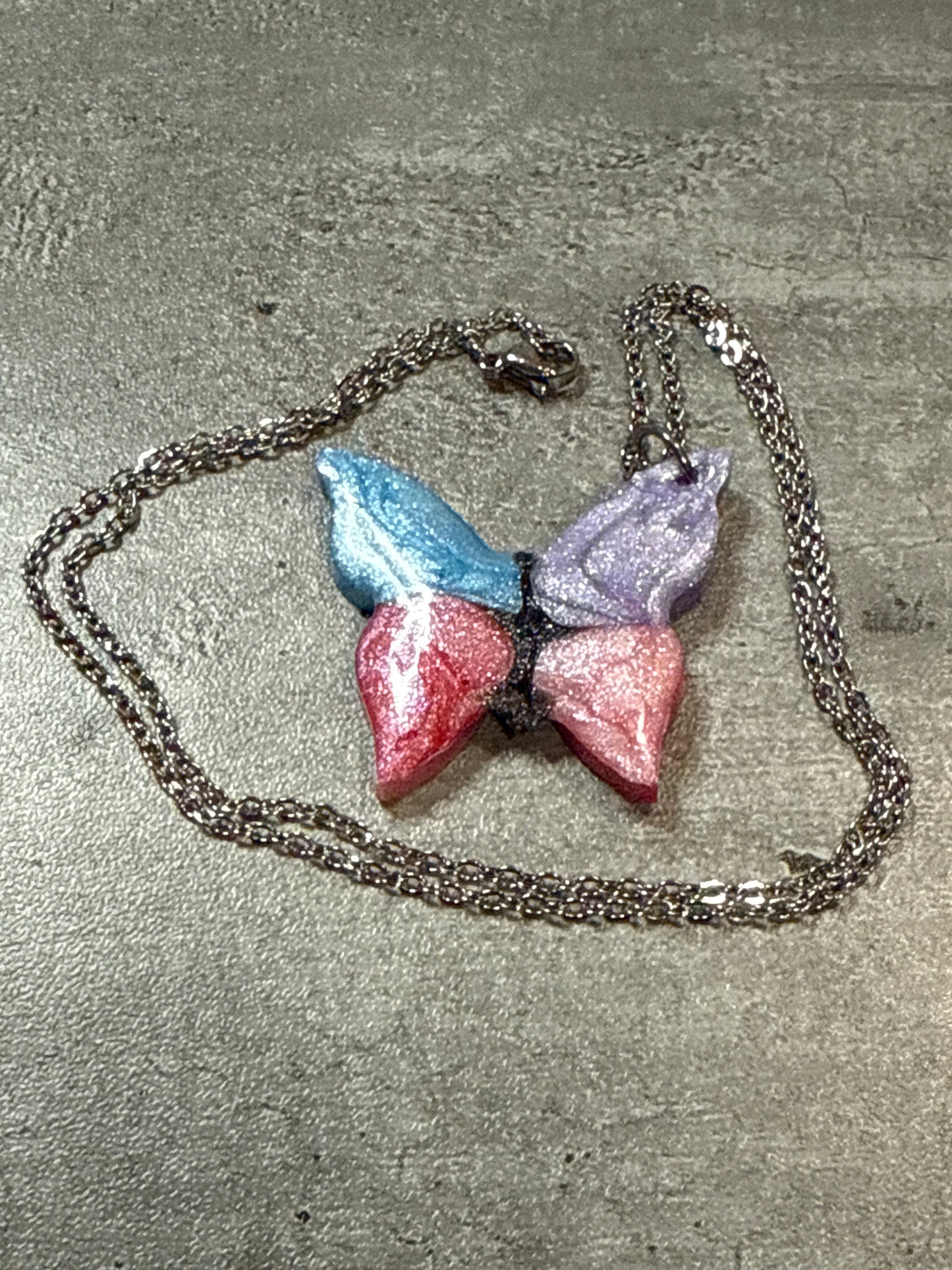 Pastel Butterfly Pendant Necklace