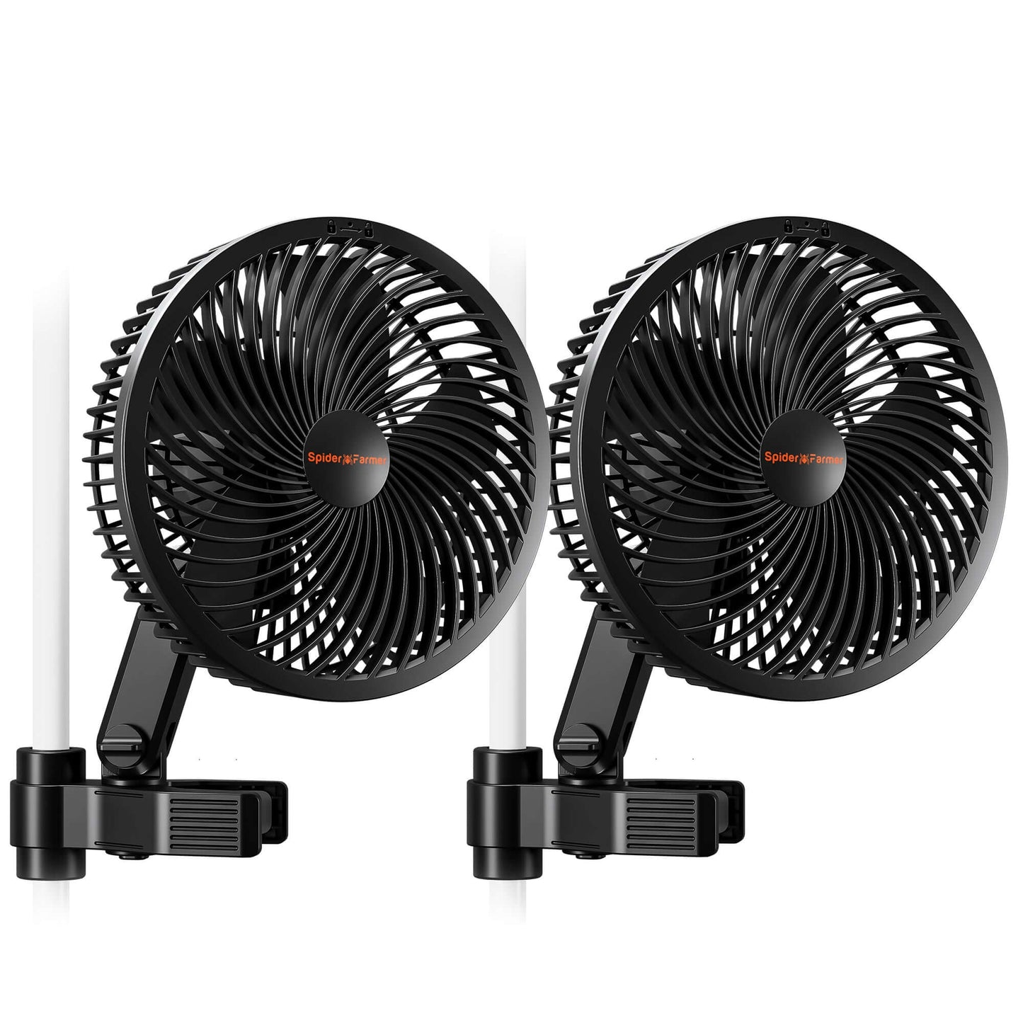 Spider Farmer 6" Clip Fan, 10-Speed with Wide-Angle Oscillation - Pack of 2
