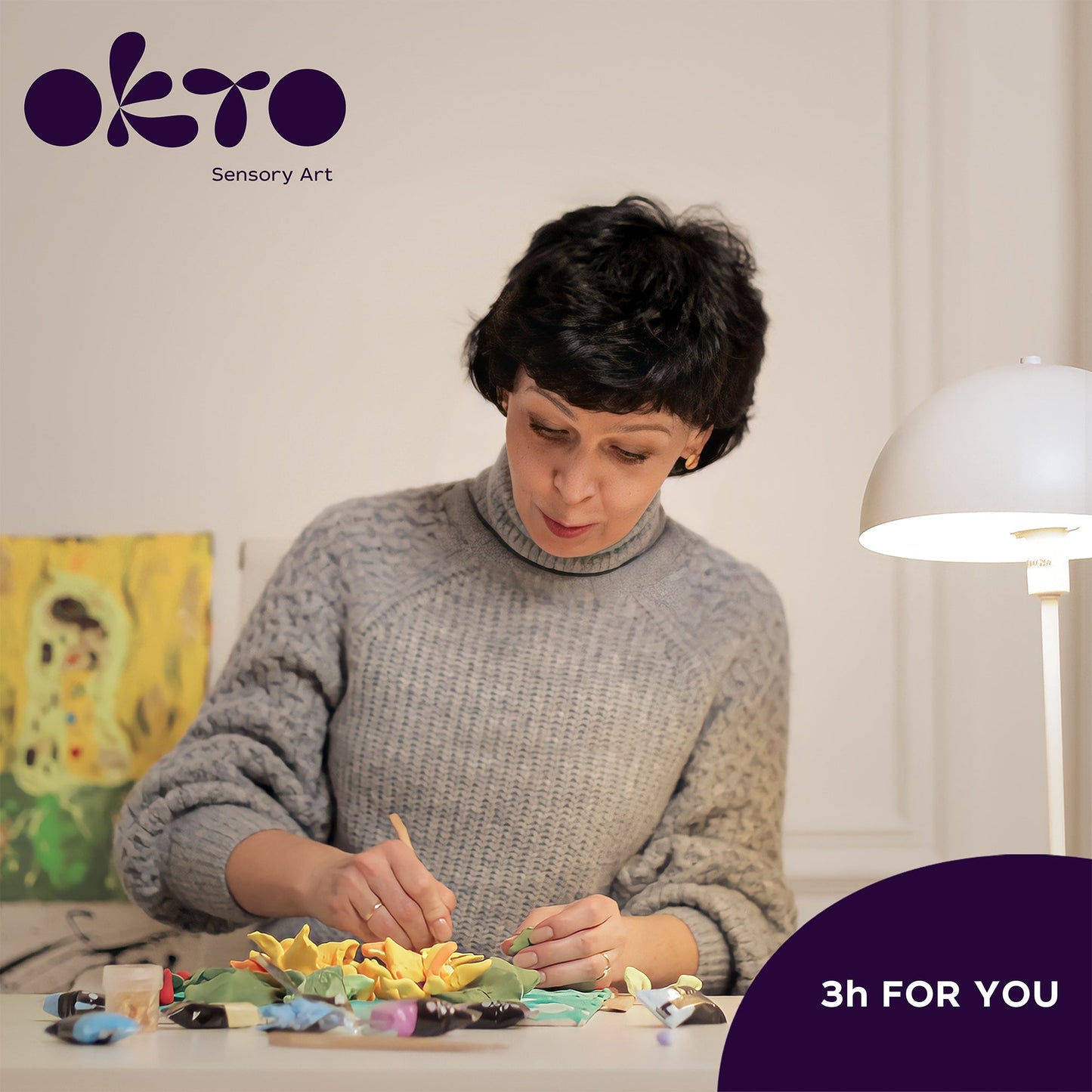 OKTO Sensory Art 3D Painting “Irises” – 11.8” x 15.7” Canvas Kit