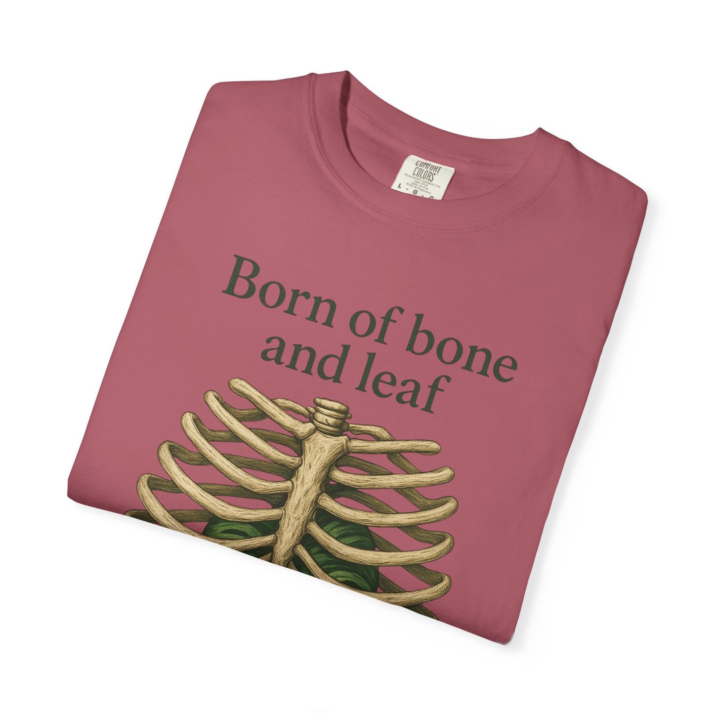 Born of Bone and Leaf T-Shirt — Botanical Ribcage Graphic Tee