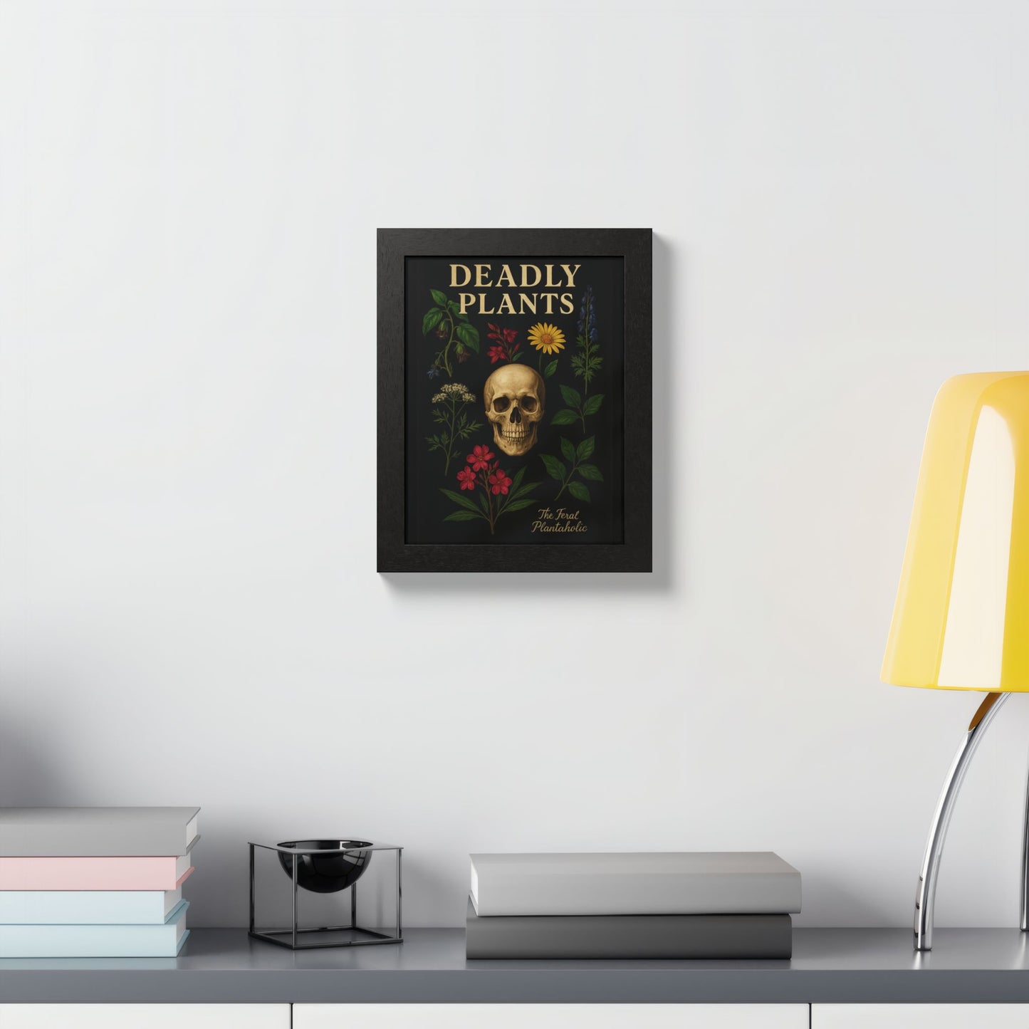 Deadly Plants Botanical Skull Framed Poster — Vintage Poisonous Plant Art