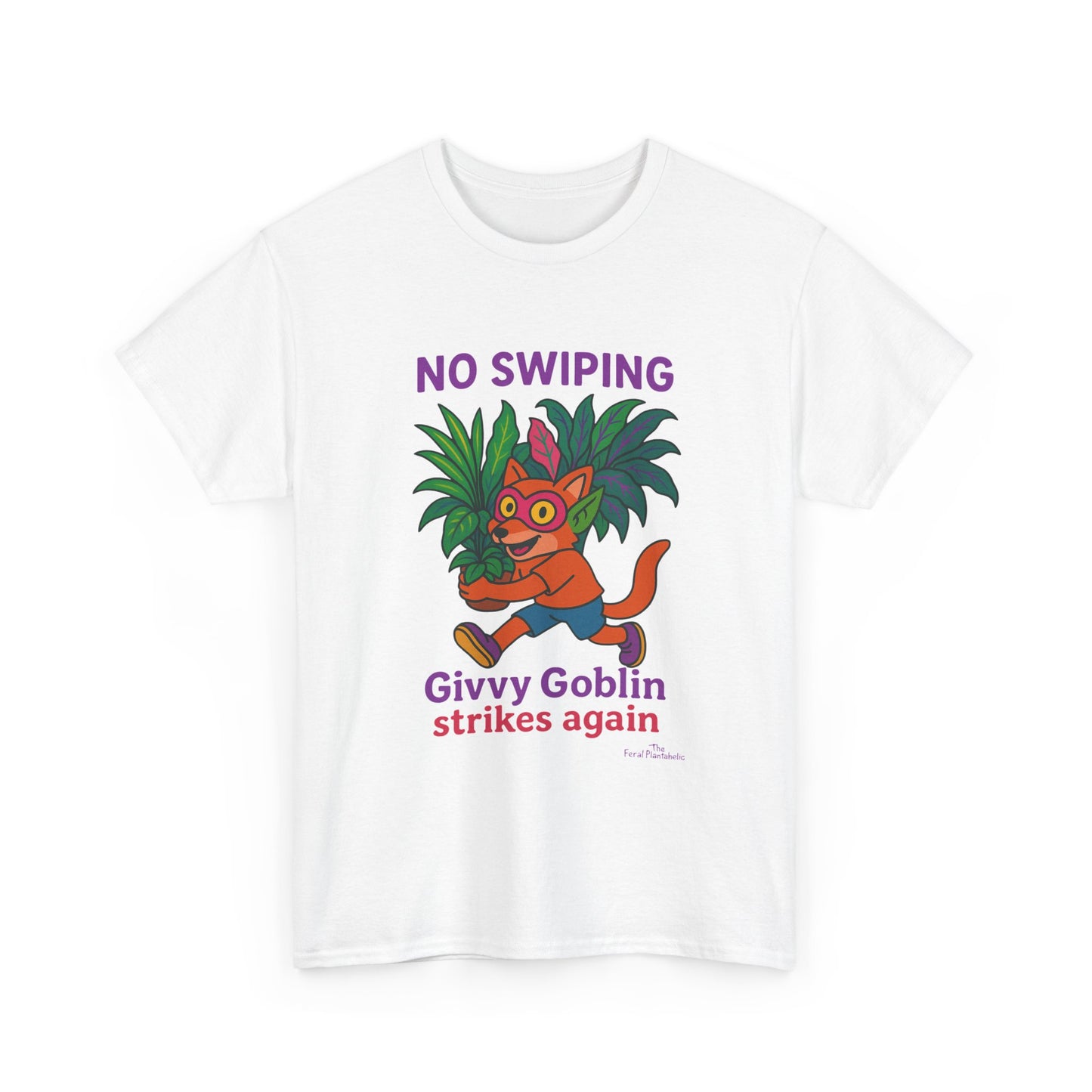 Givvy Goblin Unisex Heavy Cotton Tee - Fun Cartoon Shirt for Casual Wear, Gifts, Parties, and Holidays