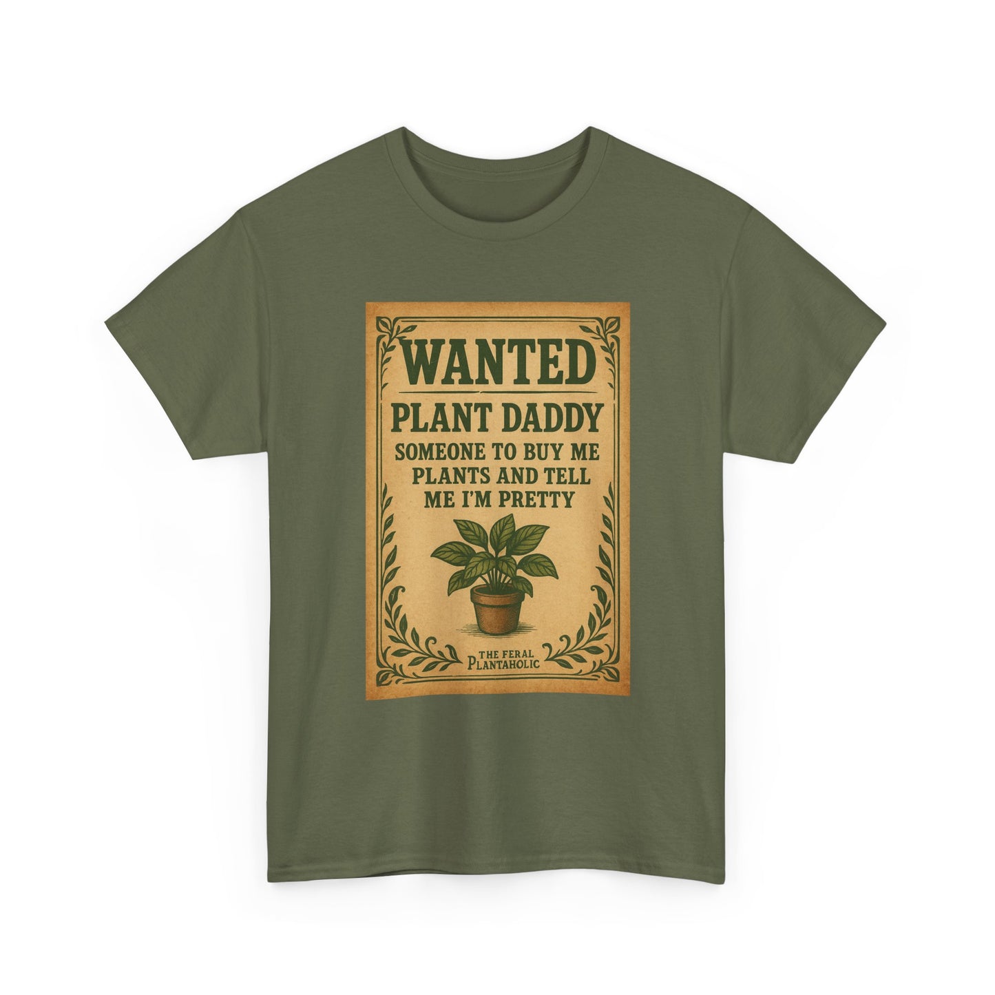 Wanted Plant Daddy Tee, Funny Plant Lover Shirt, Gift for Gardening Dad, Unisex Cotton T-Shirt, Cute Plant Dad Apparel
