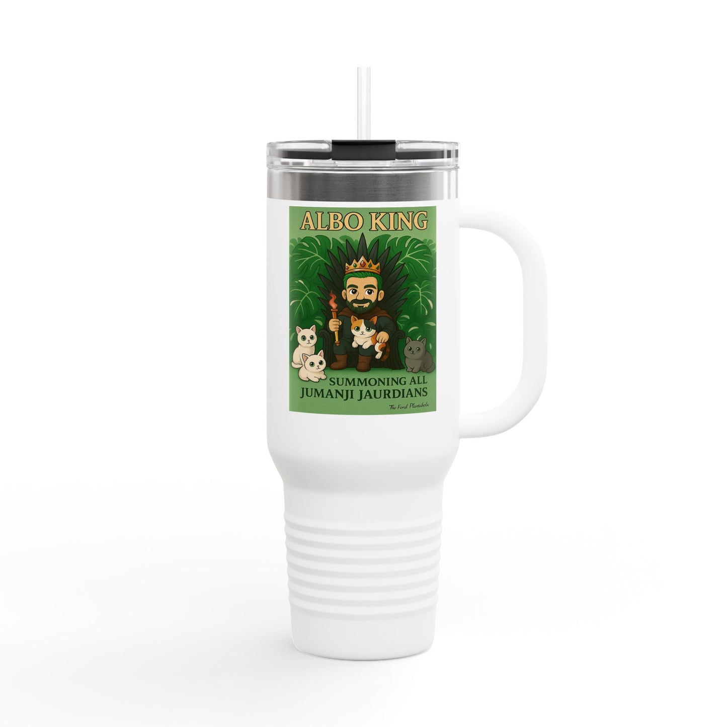 40oz Insulated Travel Mug — 'Albo King' Jungle Adventure Design