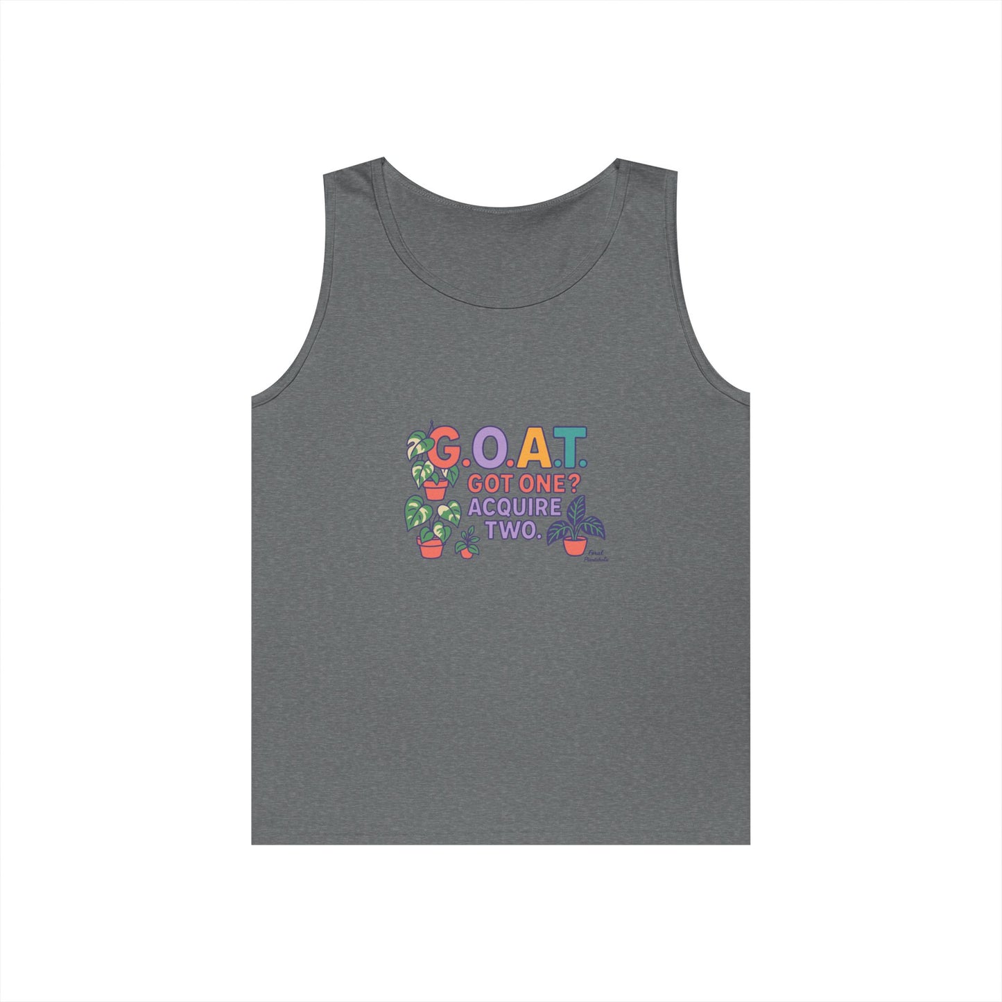 GOAT Tank Top - Unisex Heavy Cotton, Fun Graphic, Perfect for Summer, Casual Wear, Gift for Plant Lovers, St. Patrick's Day, Housewarming