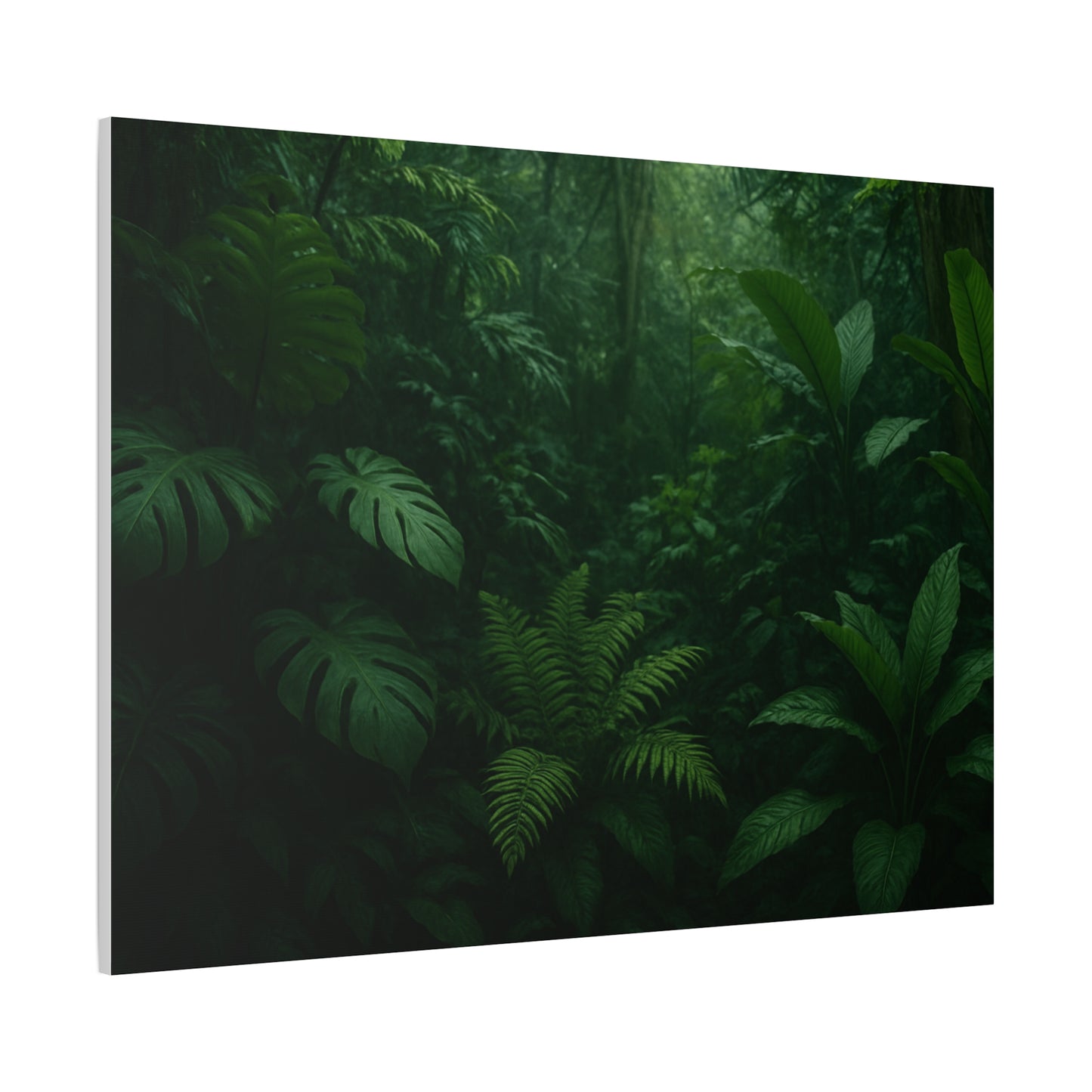 Jungle Matte Canvas Wall Art — Lush Green Tropical Forest Print (Stretched 1.25")