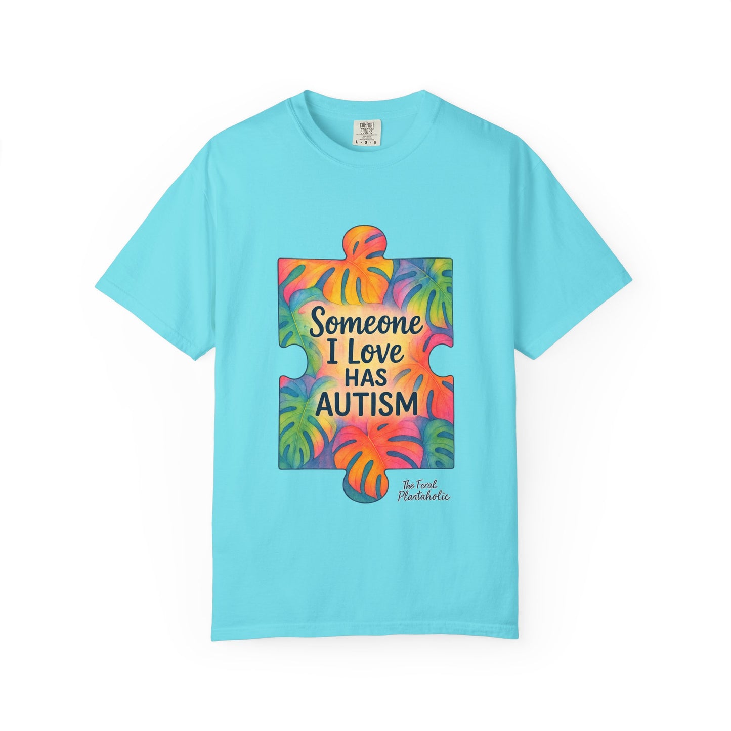 Autism Awareness T-Shirt — "Someone I Love Has Autism" Colorful Puzzle Design