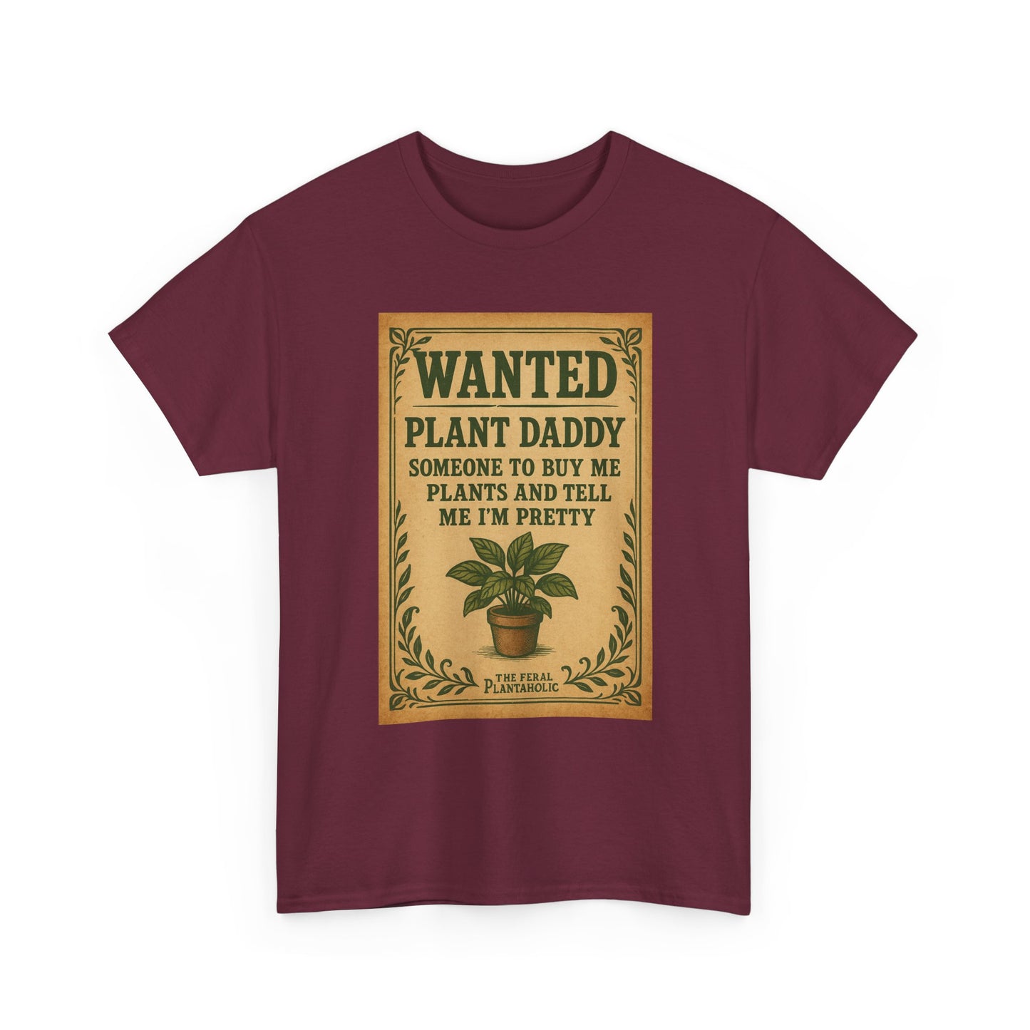 Wanted Plant Daddy Tee, Funny Plant Lover Shirt, Gift for Gardening Dad, Unisex Cotton T-Shirt, Cute Plant Dad Apparel