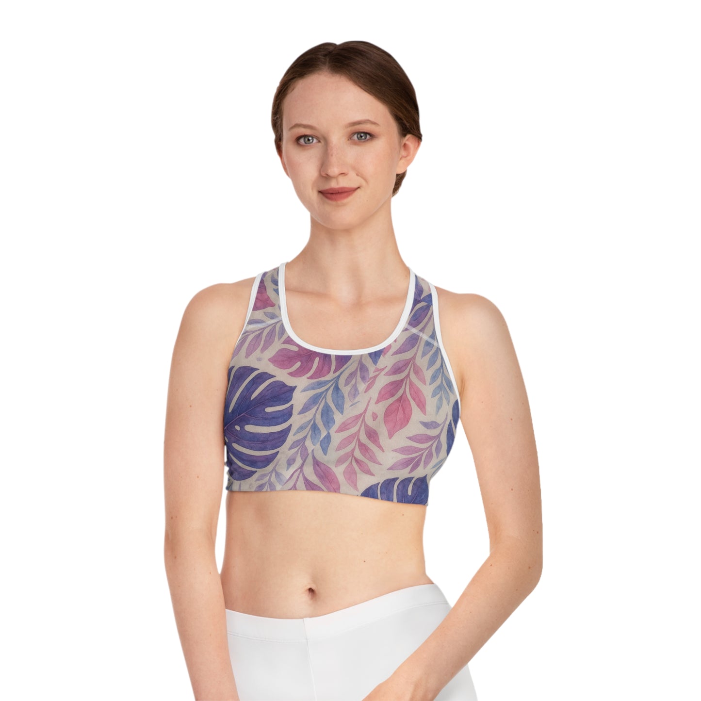 Tropical Leaves Sports Bra