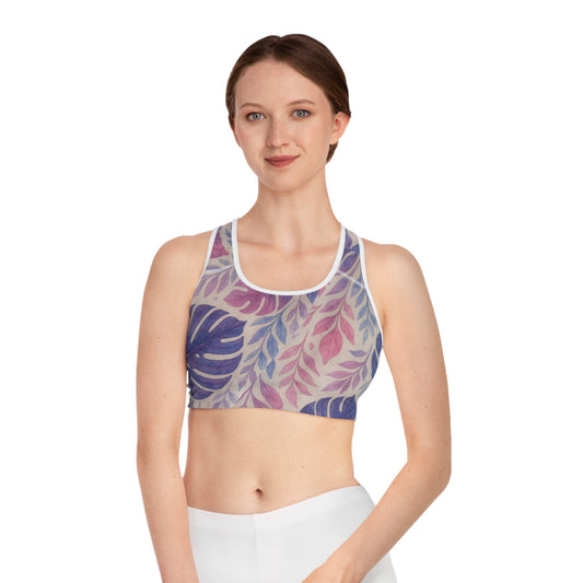 Tropical Leaves Sports Bra