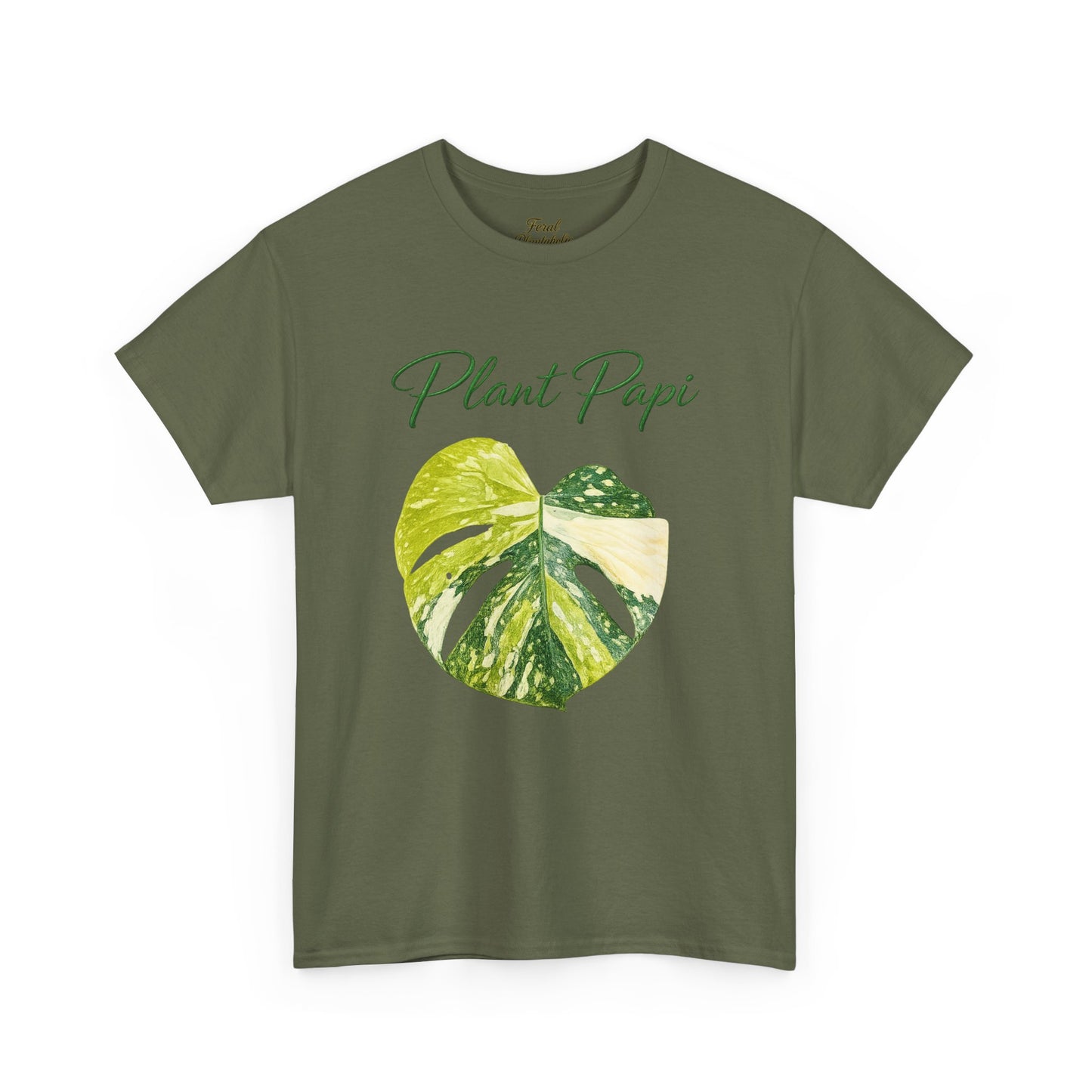 Plant Papi T-Shirt — Green Monstera Heart Graphic Tee for Plant Lovers