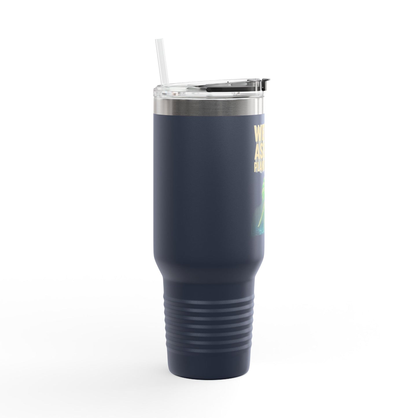 40oz Insulated Travel Mug — Tropical Waterfall 'Wet Ass Plants Design