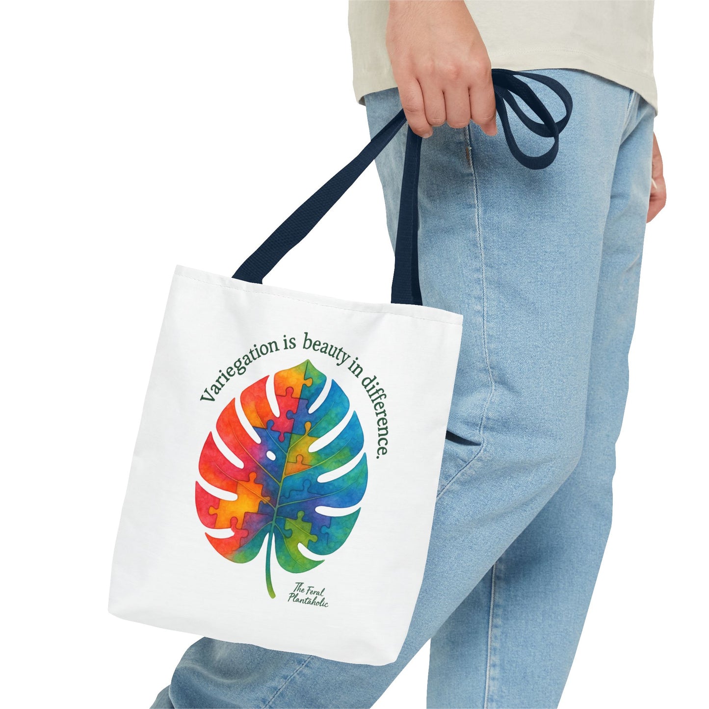 Colorful Monstera Leaf Tote Bag, Eco-Friendly Shopping Bag, Puzzle Aesthetic Purse, Nature Lover Gift, Art Tote for Every Occasion
