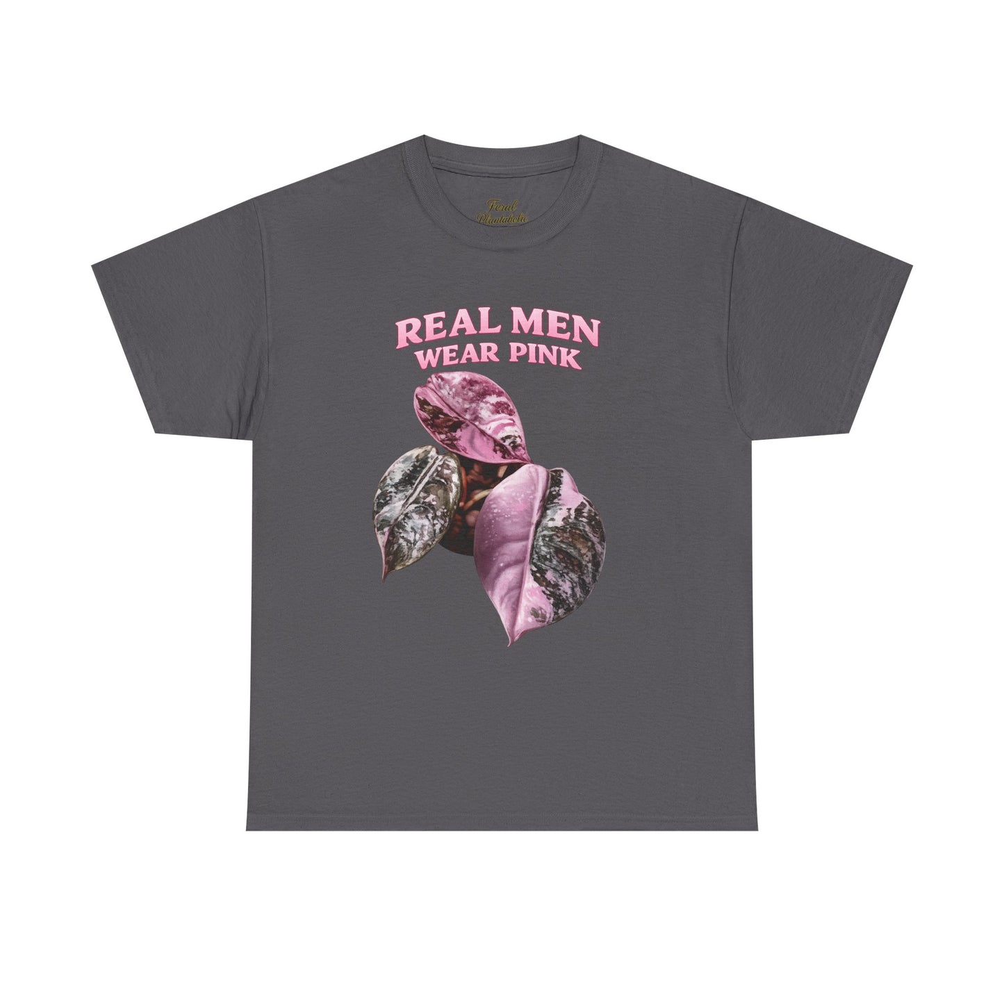 Real Men Wear Pink T-Shirt – Vintage Pink Leaf Graphic Tee