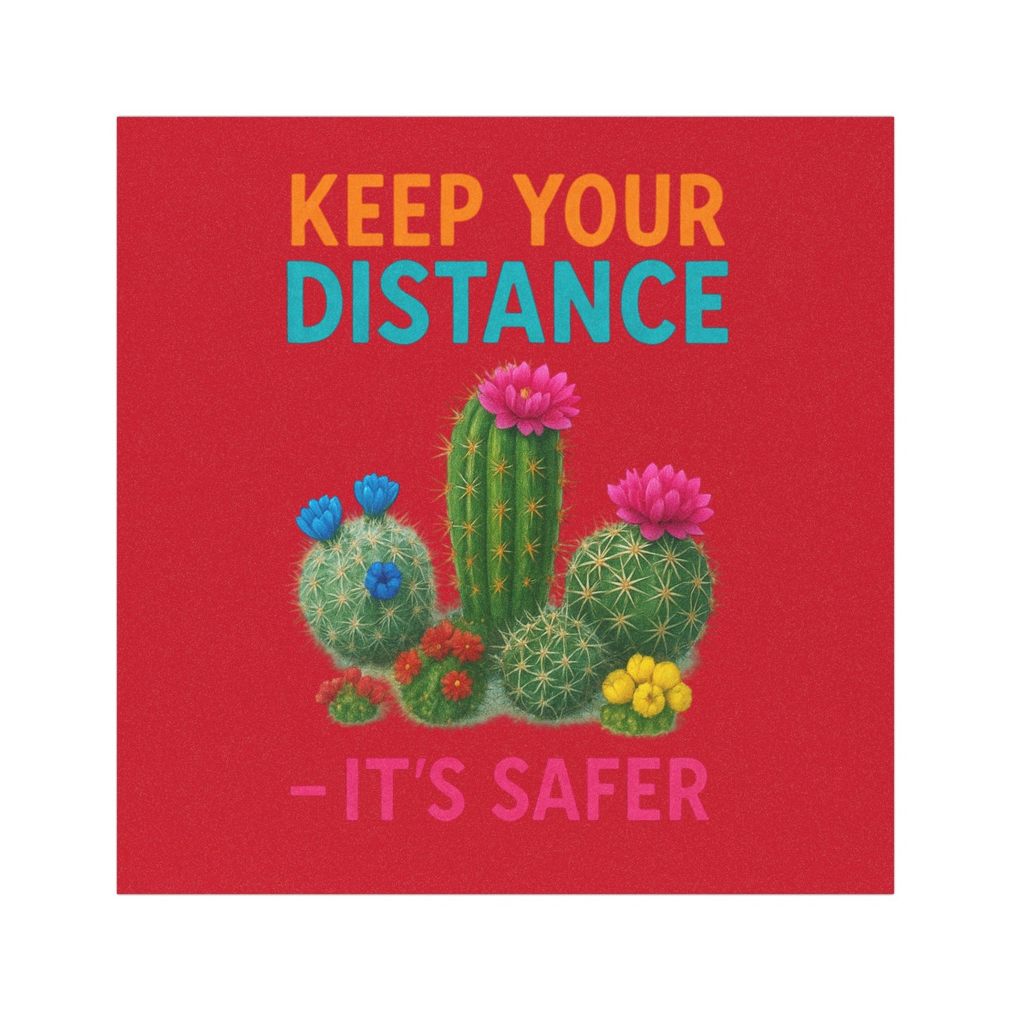 Keep Your Distance Car Magnet — Funny Cactus Safety Reminder Magnet