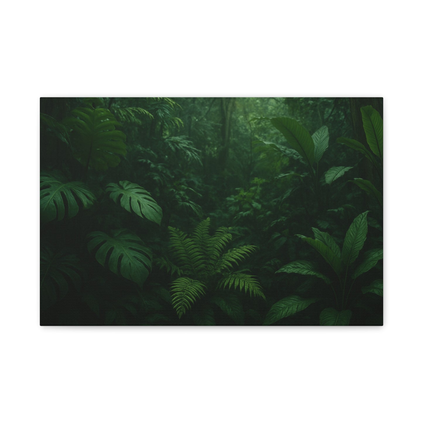 Jungle Matte Canvas Wall Art — Lush Green Tropical Forest Print (Stretched 1.25")