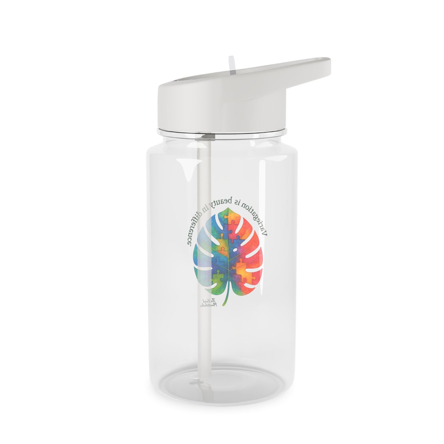 Vibrant Tritan Water Bottle, Eco-Friendly Hydration, Colorful Leaf Design, Motivational Gift, Fitness Accessory, Outdoor Enthusiast