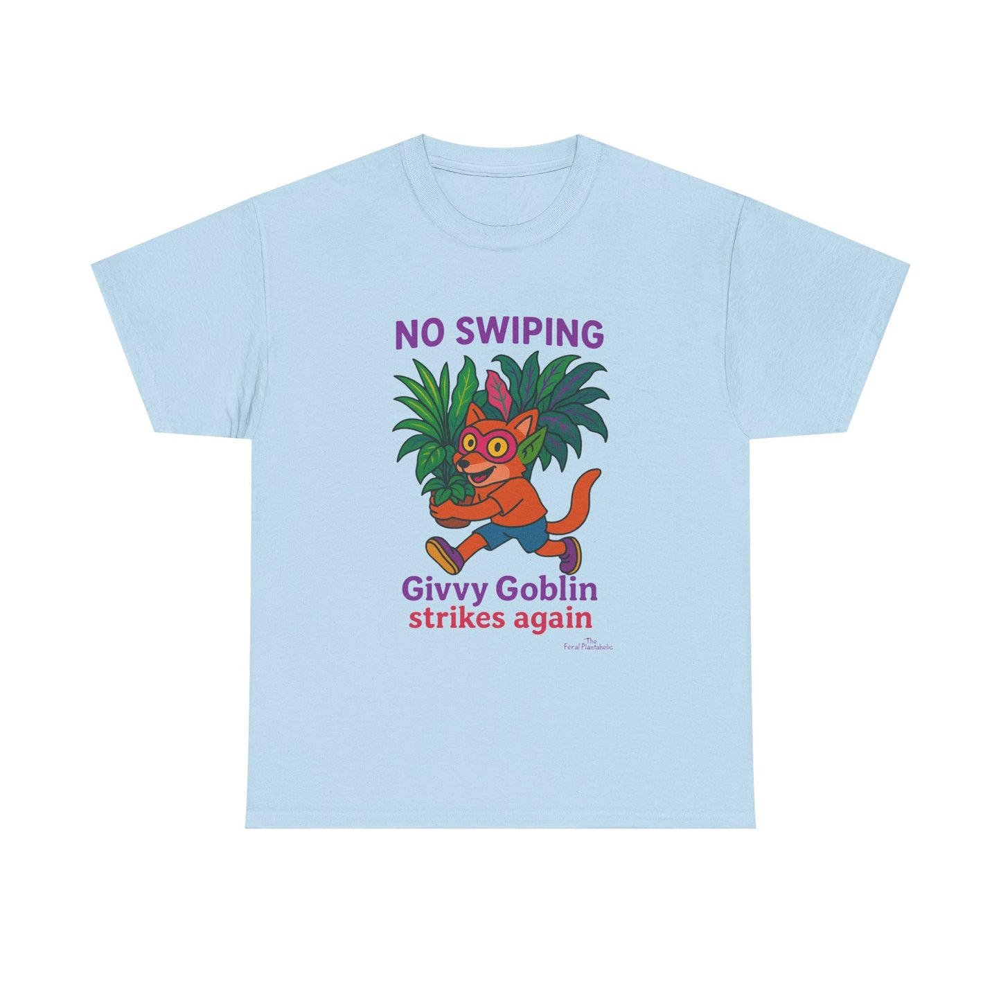 Givvy Goblin Unisex Heavy Cotton Tee - Fun Cartoon Shirt for Casual Wear, Gifts, Parties, and Holidays