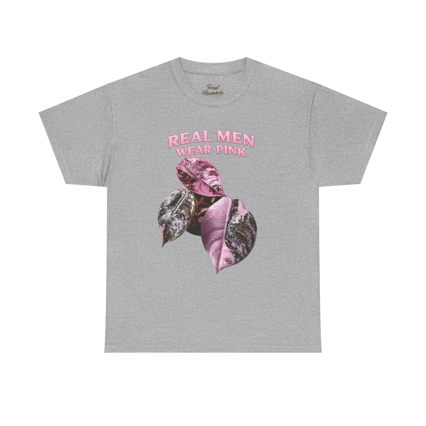 Real Men Wear Pink T-Shirt – Vintage Pink Leaf Graphic Tee