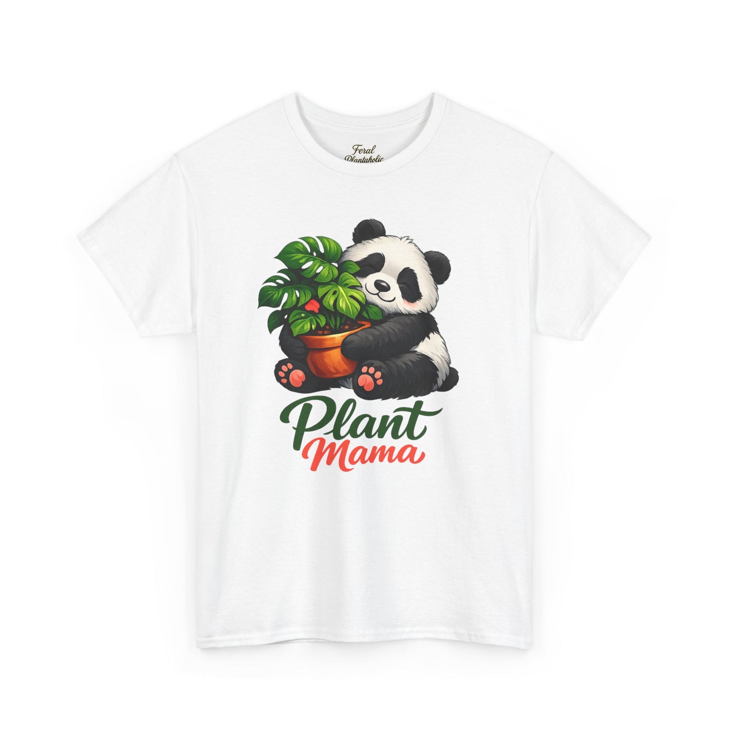 Plant Mama T-Shirt — Cute Panda Holding Potted Plant | Gardener Gift
