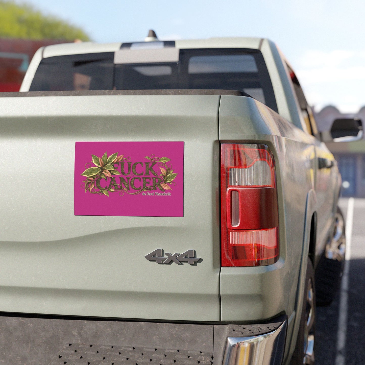 Fuck Cancer Car Magnet — Floral Plant Lover Awareness Decal
