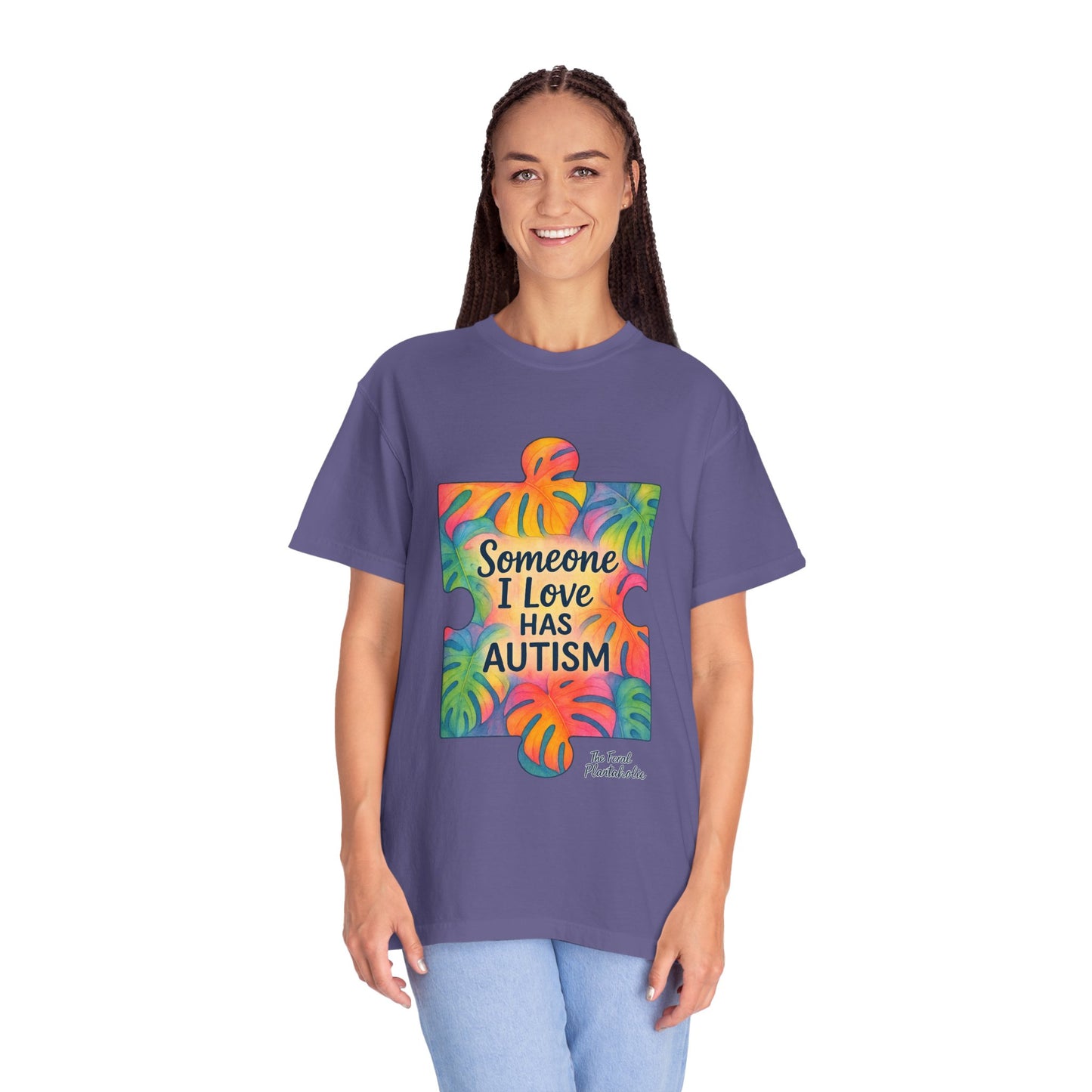 Autism Awareness T-Shirt — "Someone I Love Has Autism" Colorful Puzzle Design