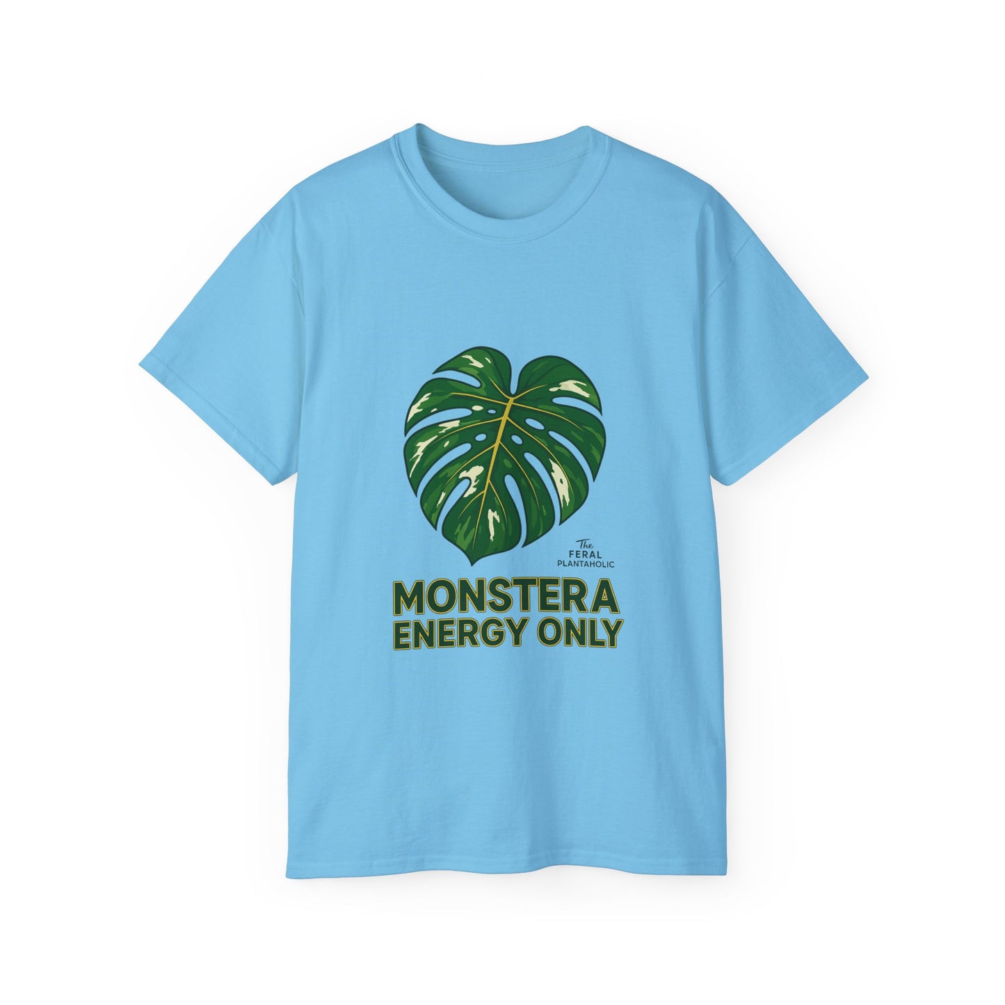Monstera Energy Only Unisex Cotton Tee, Tropical Plant Tee, Nature Lover Shirt, Casual Summer Top, Eco-Friendly Gift, Botanical Graphic Tee