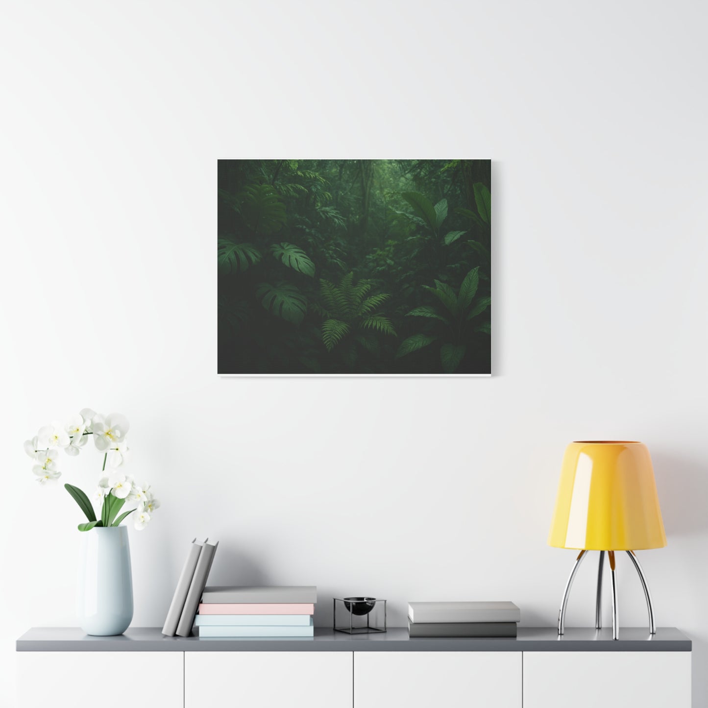 Jungle Matte Canvas Wall Art — Lush Green Tropical Forest Print (Stretched 1.25")