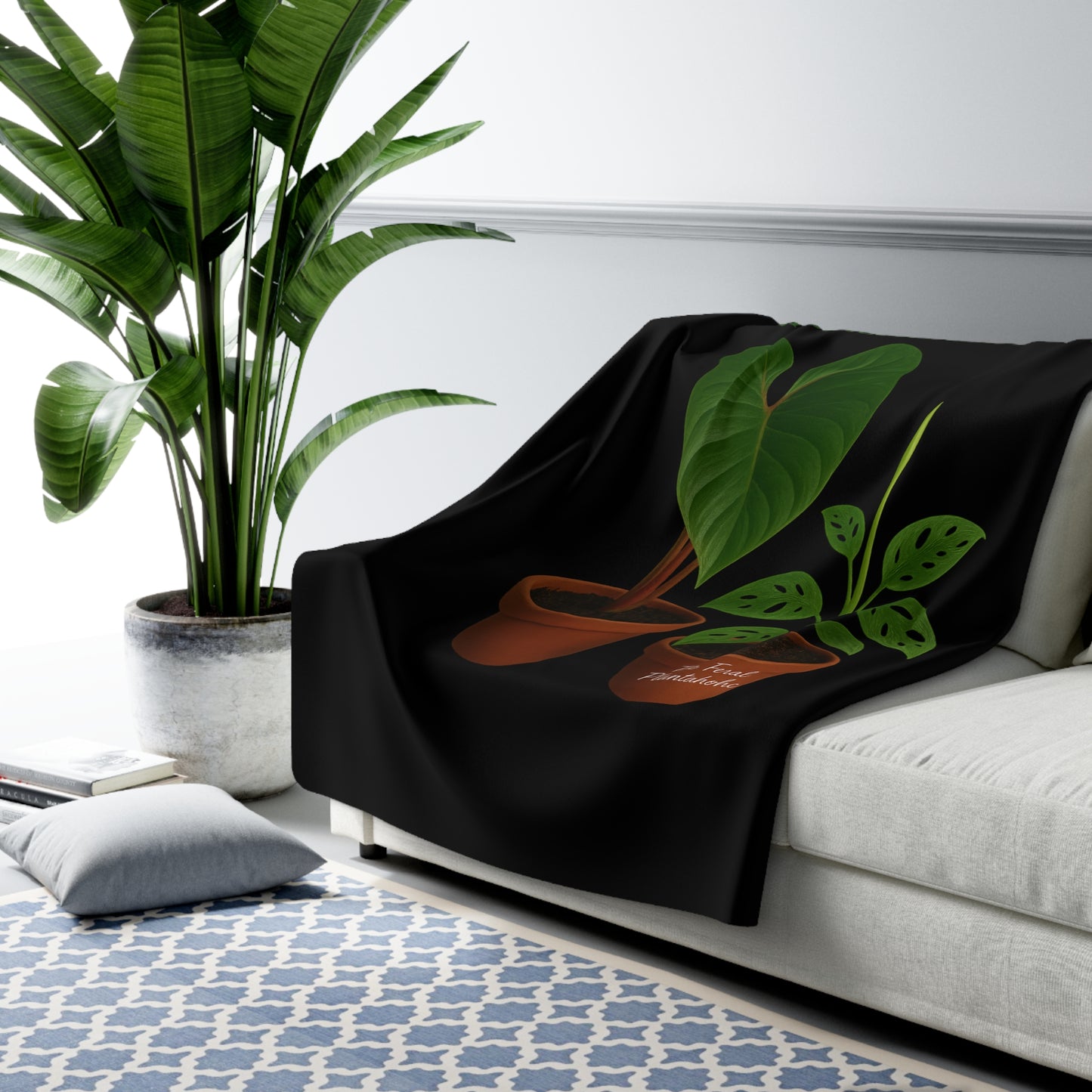 Plant Lover's Sherpa Fleece Blanket - Cozy Home Decor, Growth Motivation Gift, Plant Mom Gift, Unique Throw Blanket, Inspirational Home
