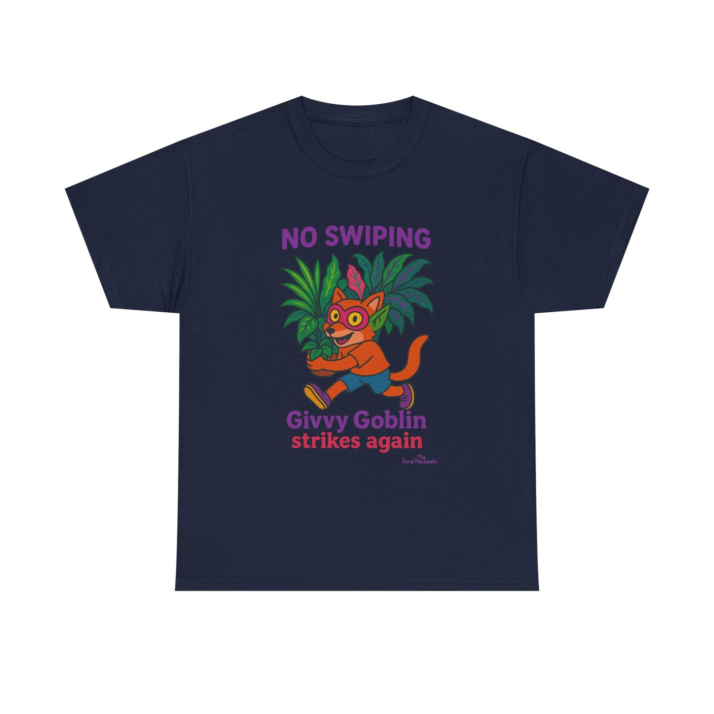 Givvy Goblin Unisex Heavy Cotton Tee - Fun Cartoon Shirt for Casual Wear, Gifts, Parties, and Holidays