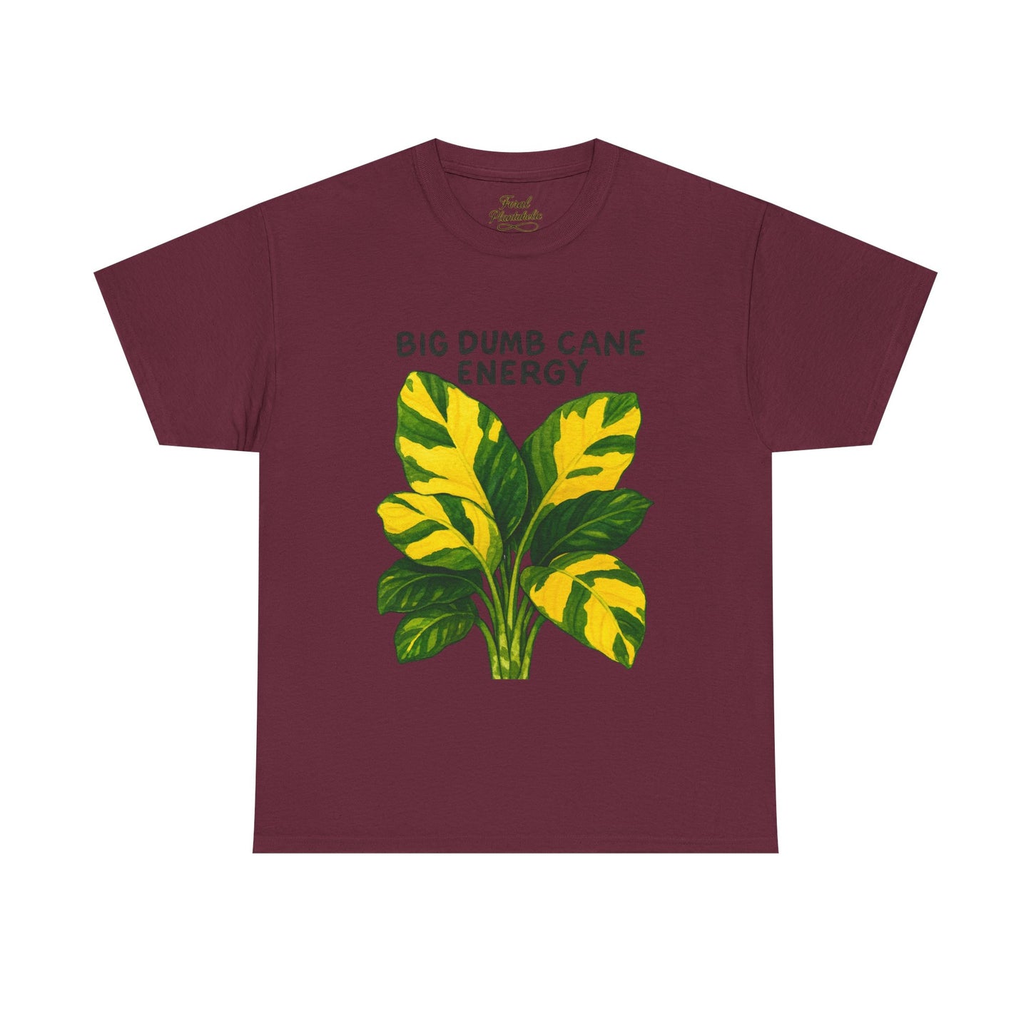 Big Dumb Cane Energy T‑Shirt — Variegated Dieffenbachia Plant Tee