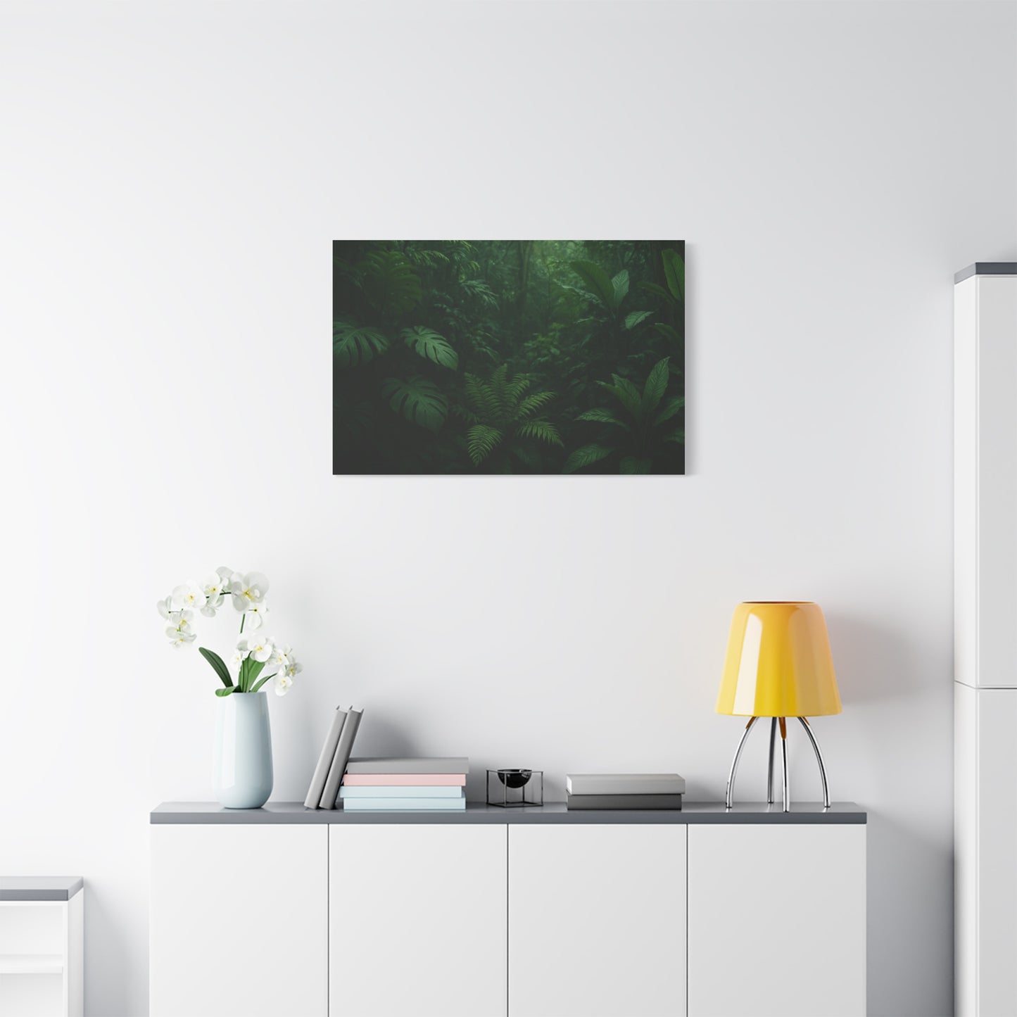 Jungle Matte Canvas Wall Art — Lush Green Tropical Forest Print (Stretched 1.25")