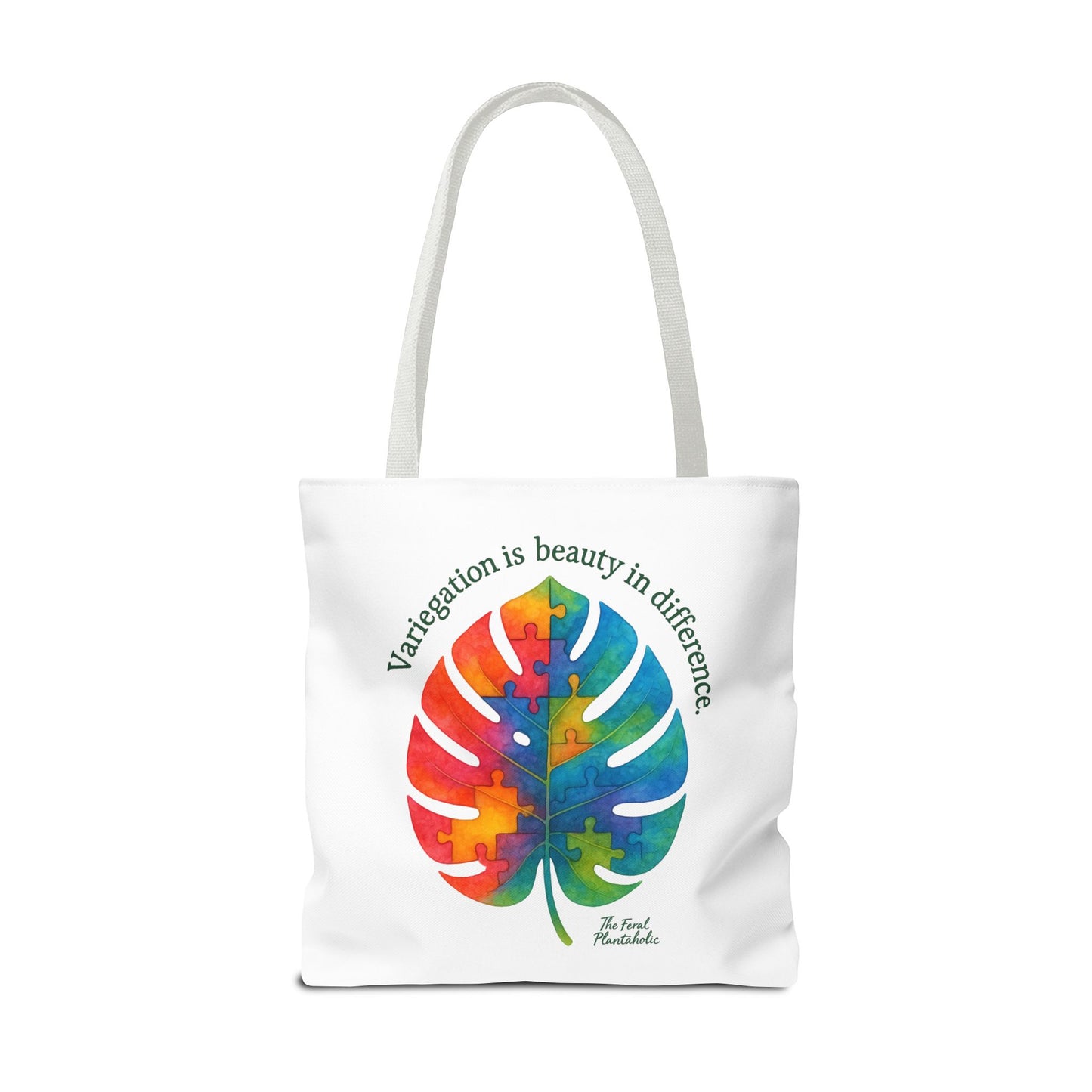 Colorful Monstera Leaf Tote Bag, Eco-Friendly Shopping Bag, Puzzle Aesthetic Purse, Nature Lover Gift, Art Tote for Every Occasion