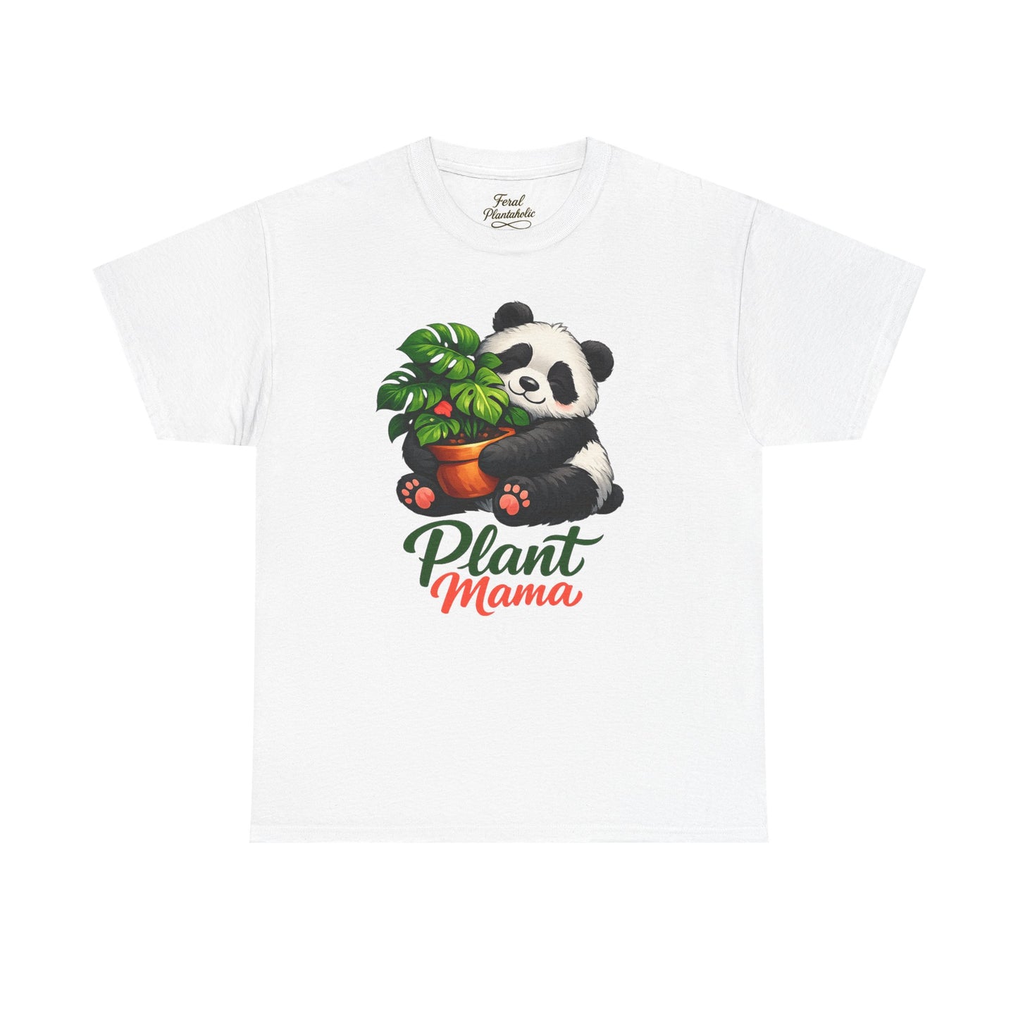Plant Mama T-Shirt — Cute Panda Holding Potted Plant | Gardener Gift
