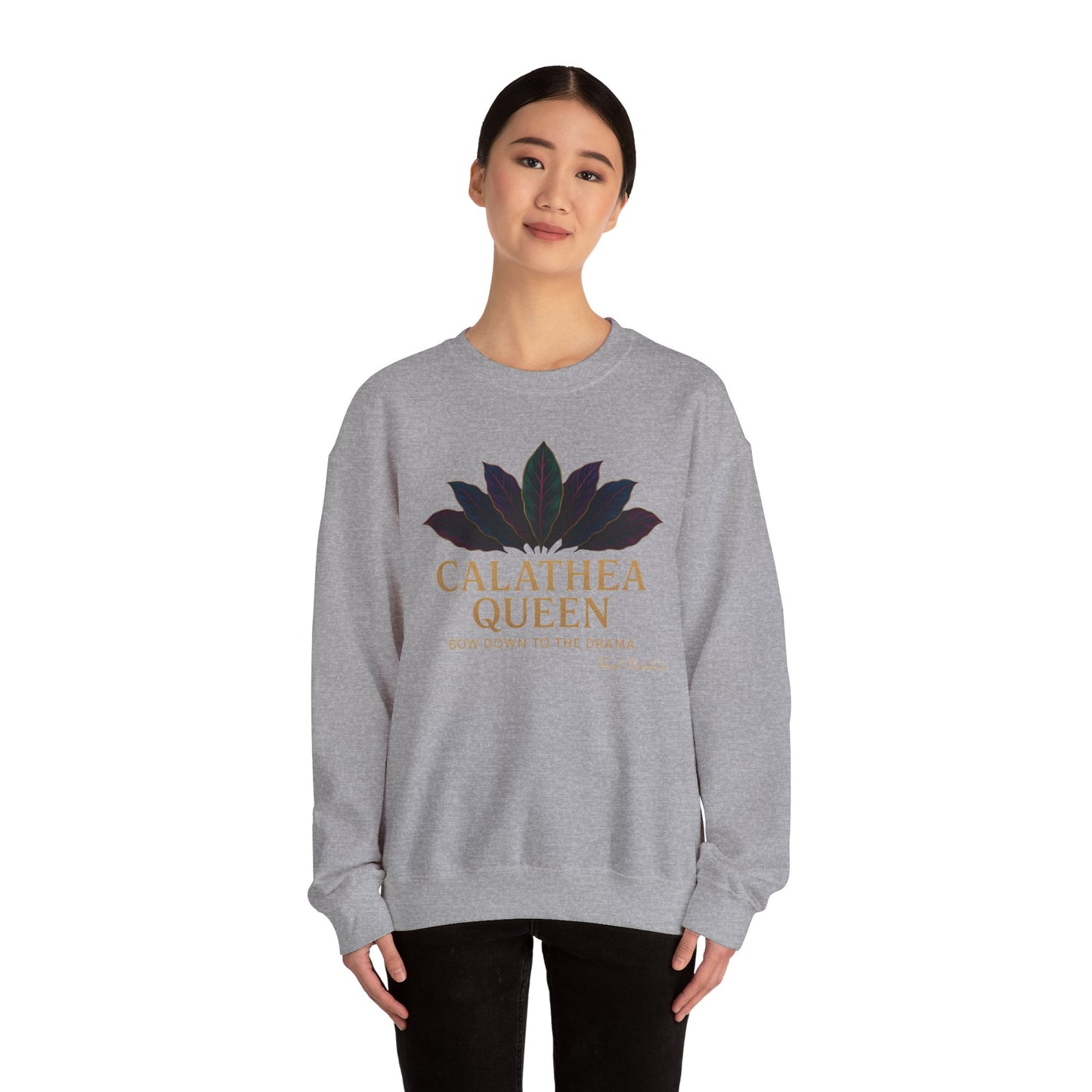 Calathea Queen Sweatshirt - Cozy Crewneck for Plant Lovers, Gift for Gardeners, Lounge Wear, Botanical Fashion, Nature Inspired Apparel